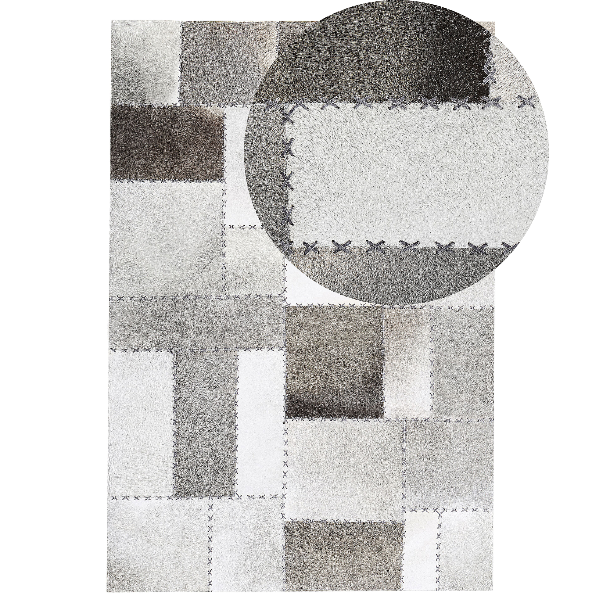 Vloerkleed patchwork taupe 140 x 200 cm PERVARI