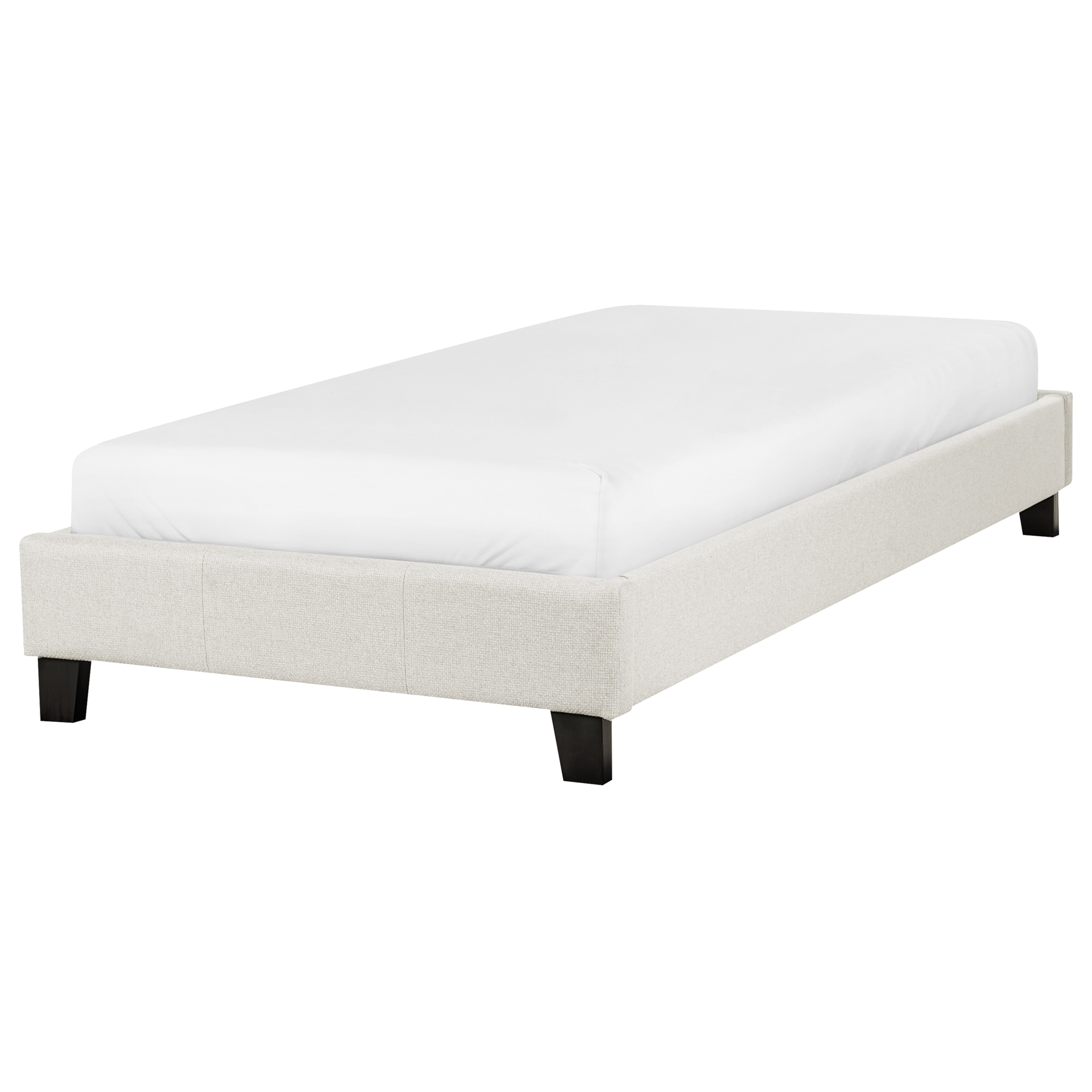 Bed stof lichtbeige 90 x 200 cm ROANNE