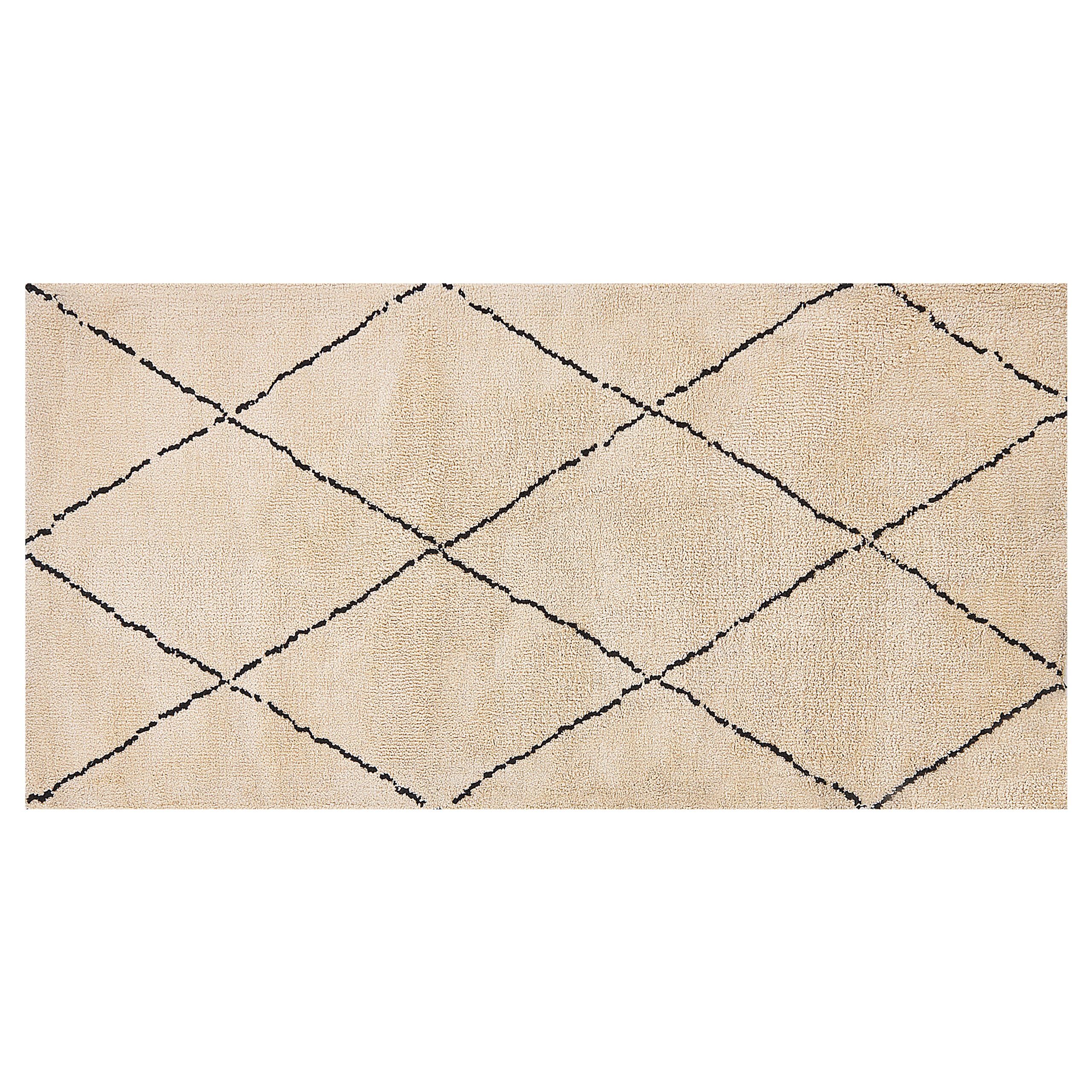 Vloerkleed polyester beige/zwart 80 x 150 cm MUTKI