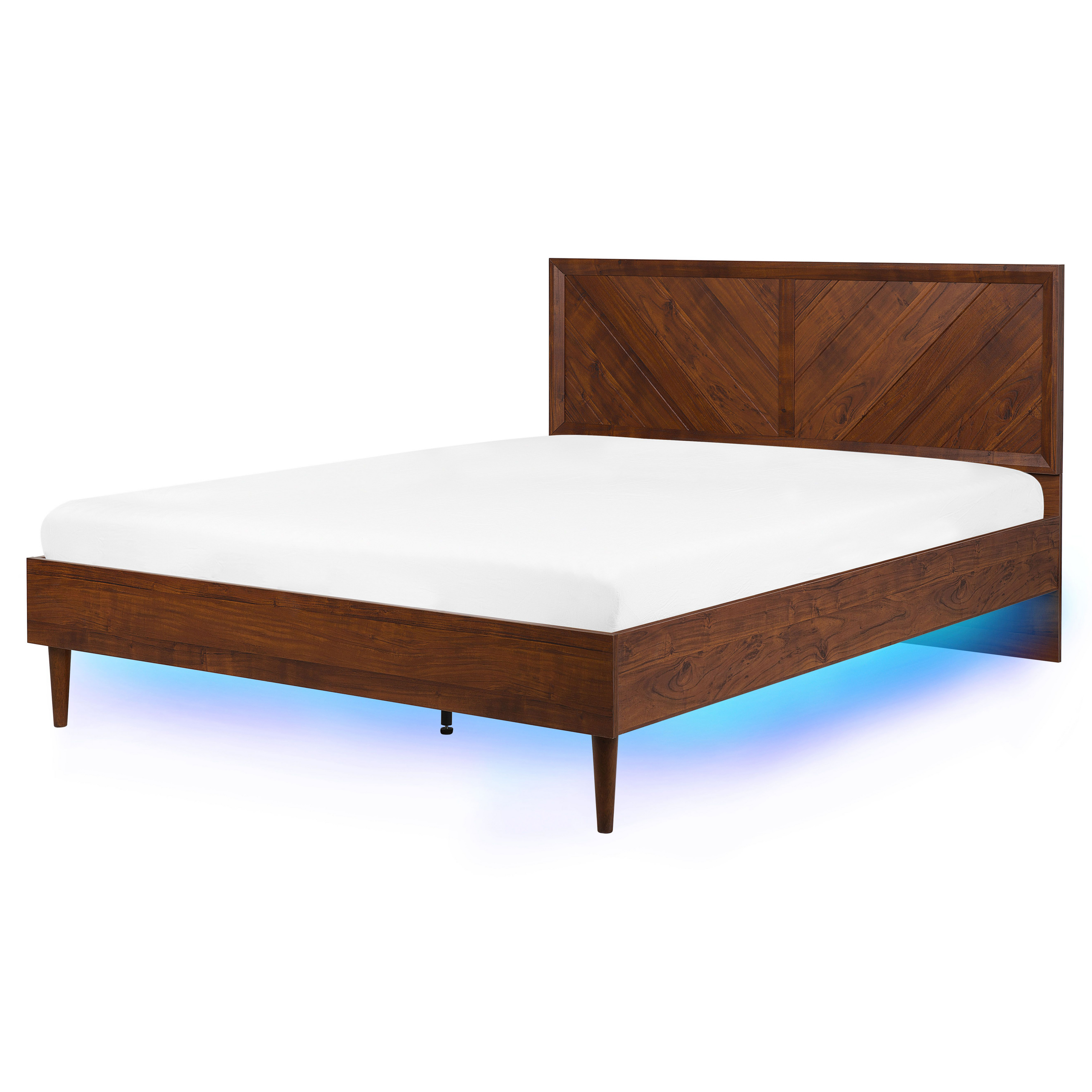 Bed met LED hout donkerbruin 160 x 200 cm MIALET