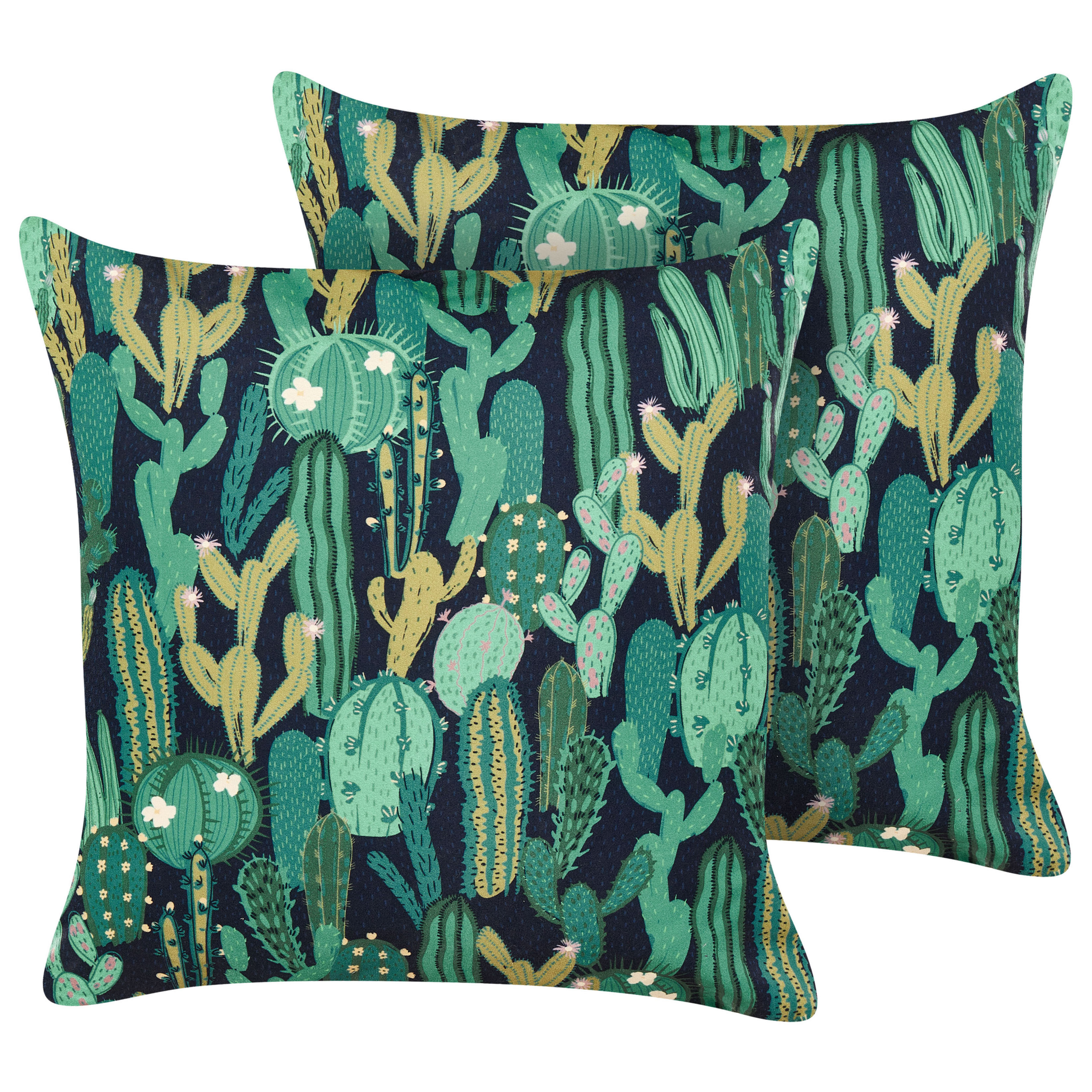 Tuinkussen set van 2 cactus groen 45 x 45 cm BUSSANA