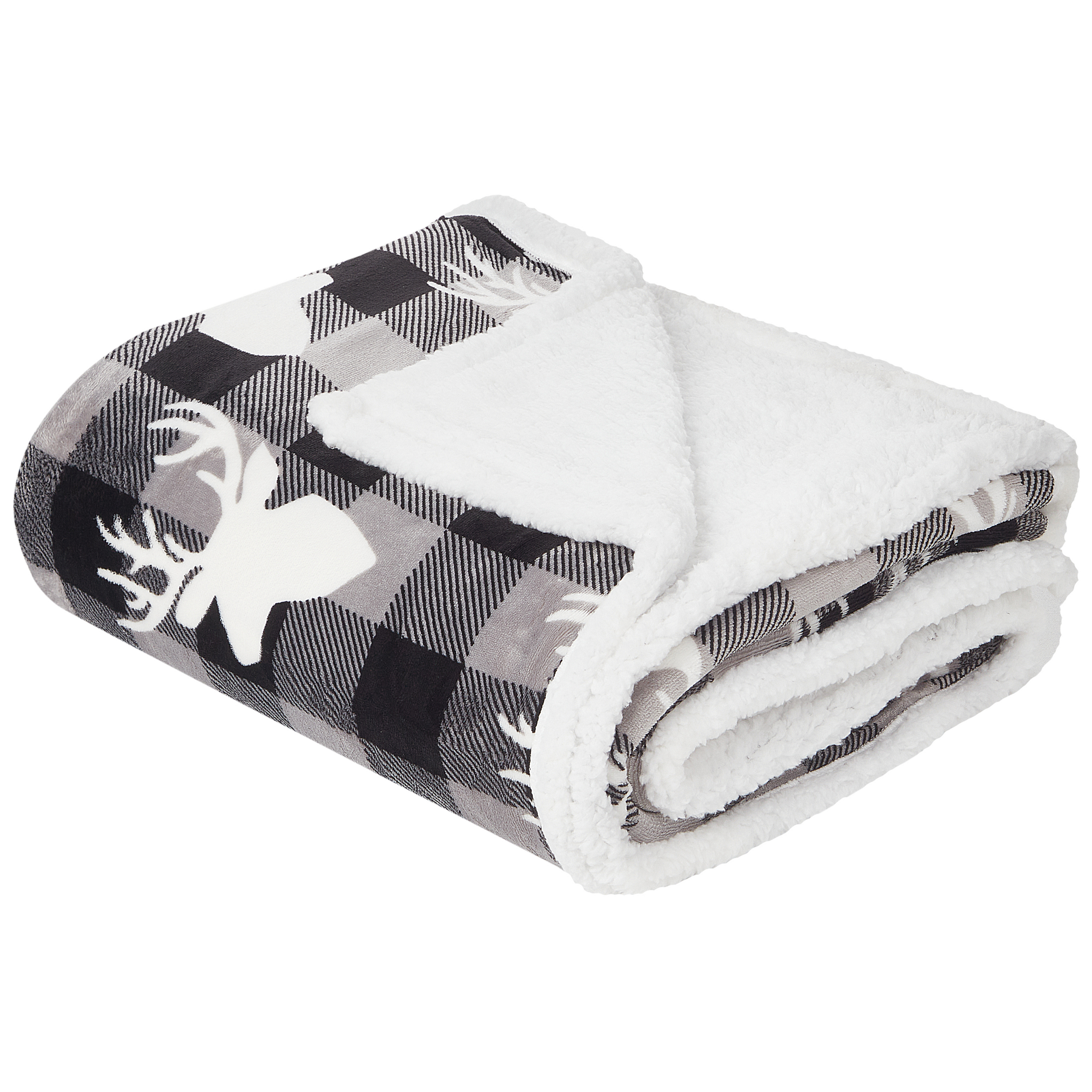 Plaid rendiermotief grijs 150 x 200 cm SHOREN