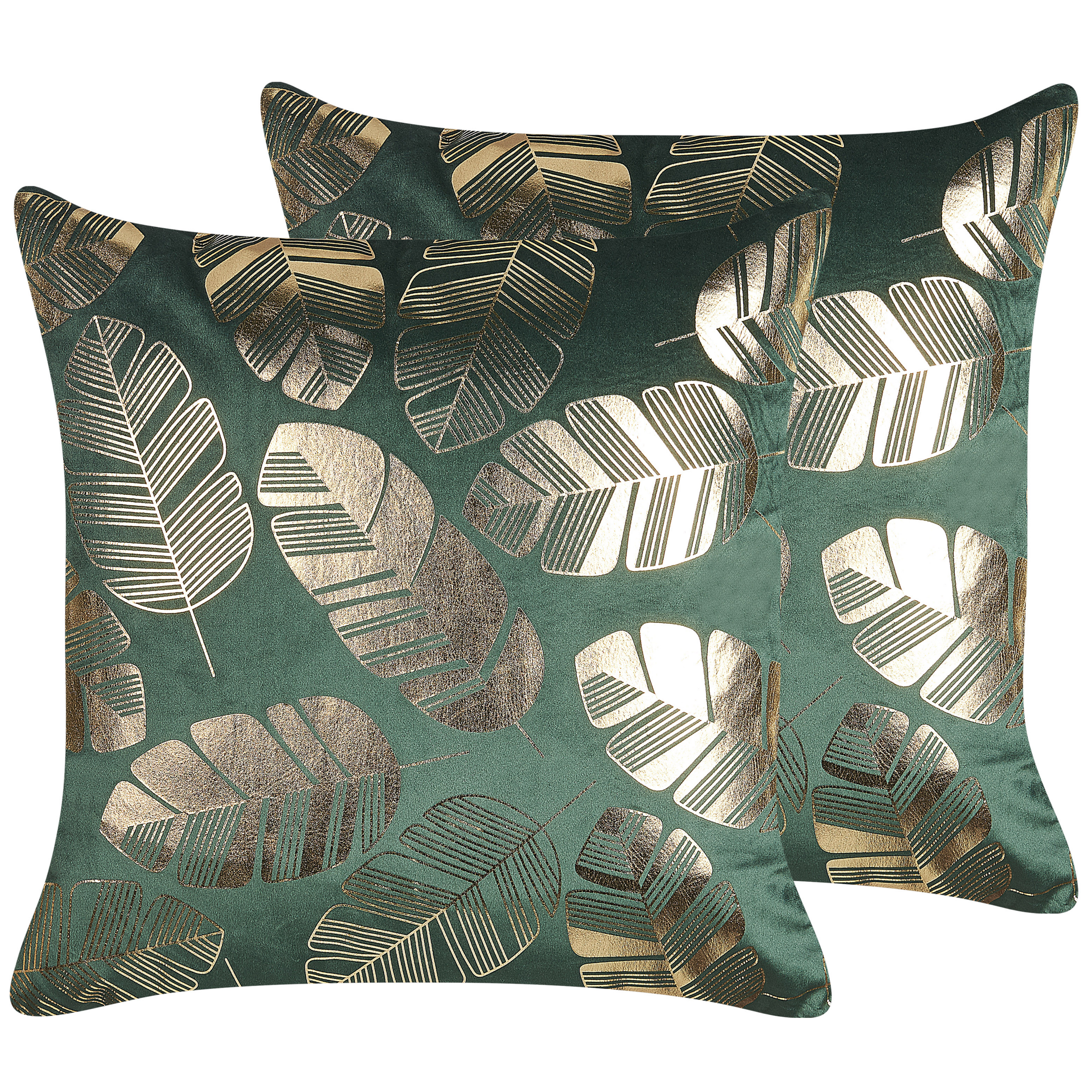 Set van 2 kussens Fluweel Donkergroen SUNFLOWER 45 x 45 cm