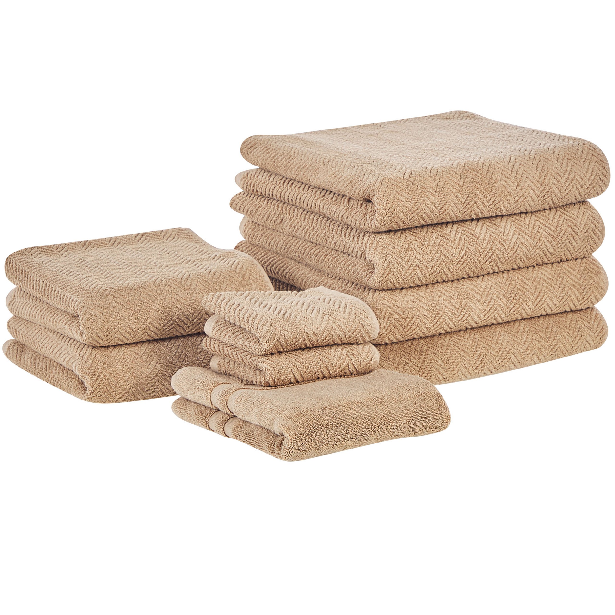Handdoek set van 9 katoen beige MITIARO