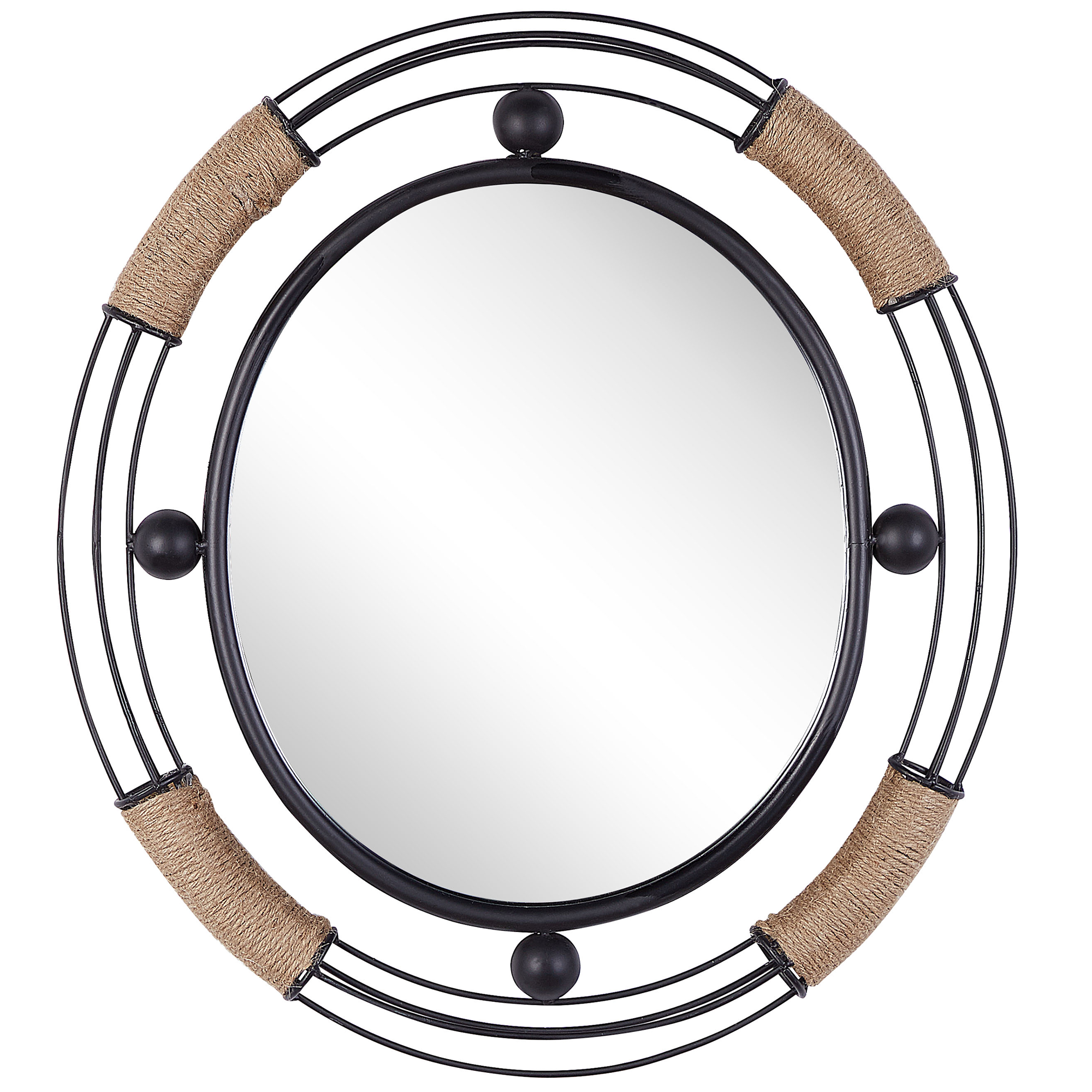 Wandspiegel 55 cm Zwart MOULINS