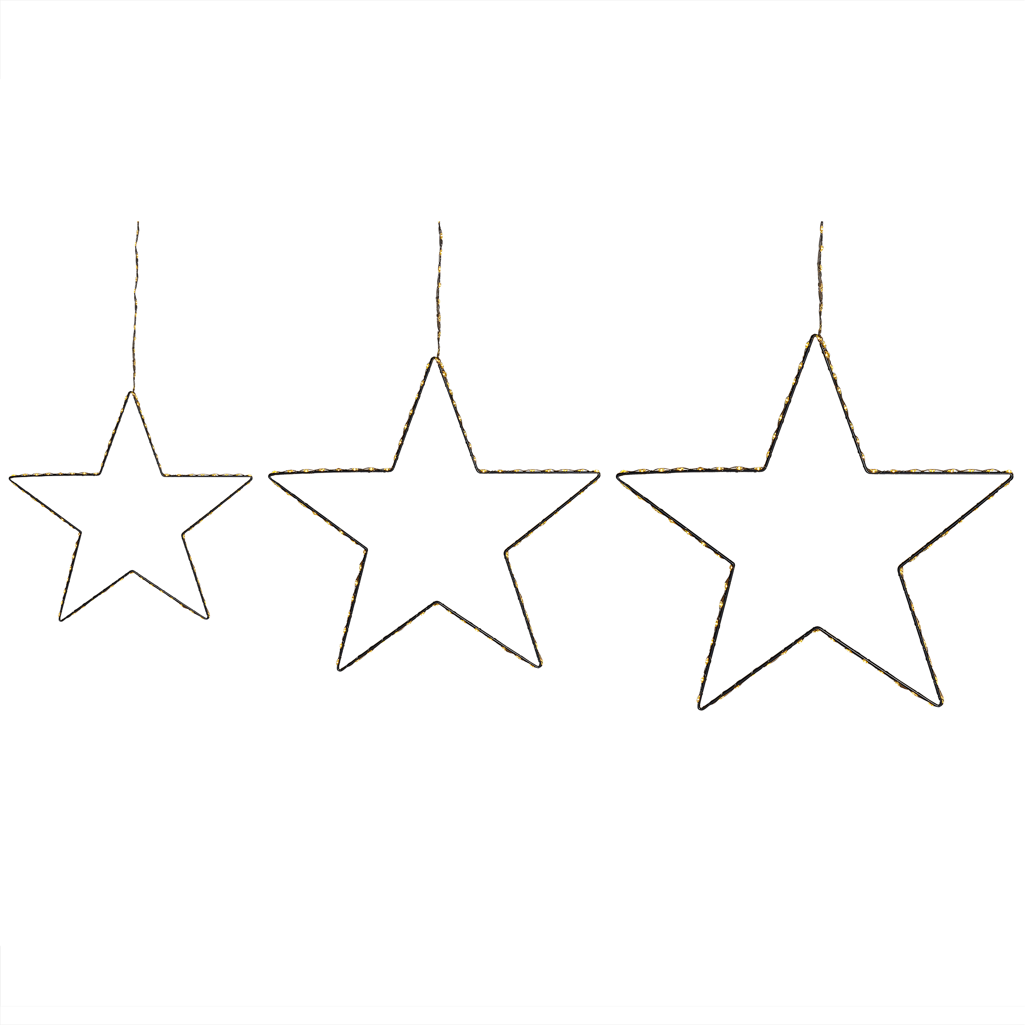 Kerstdecoratie set van 3 LED-verlichting zilver KUNNARI