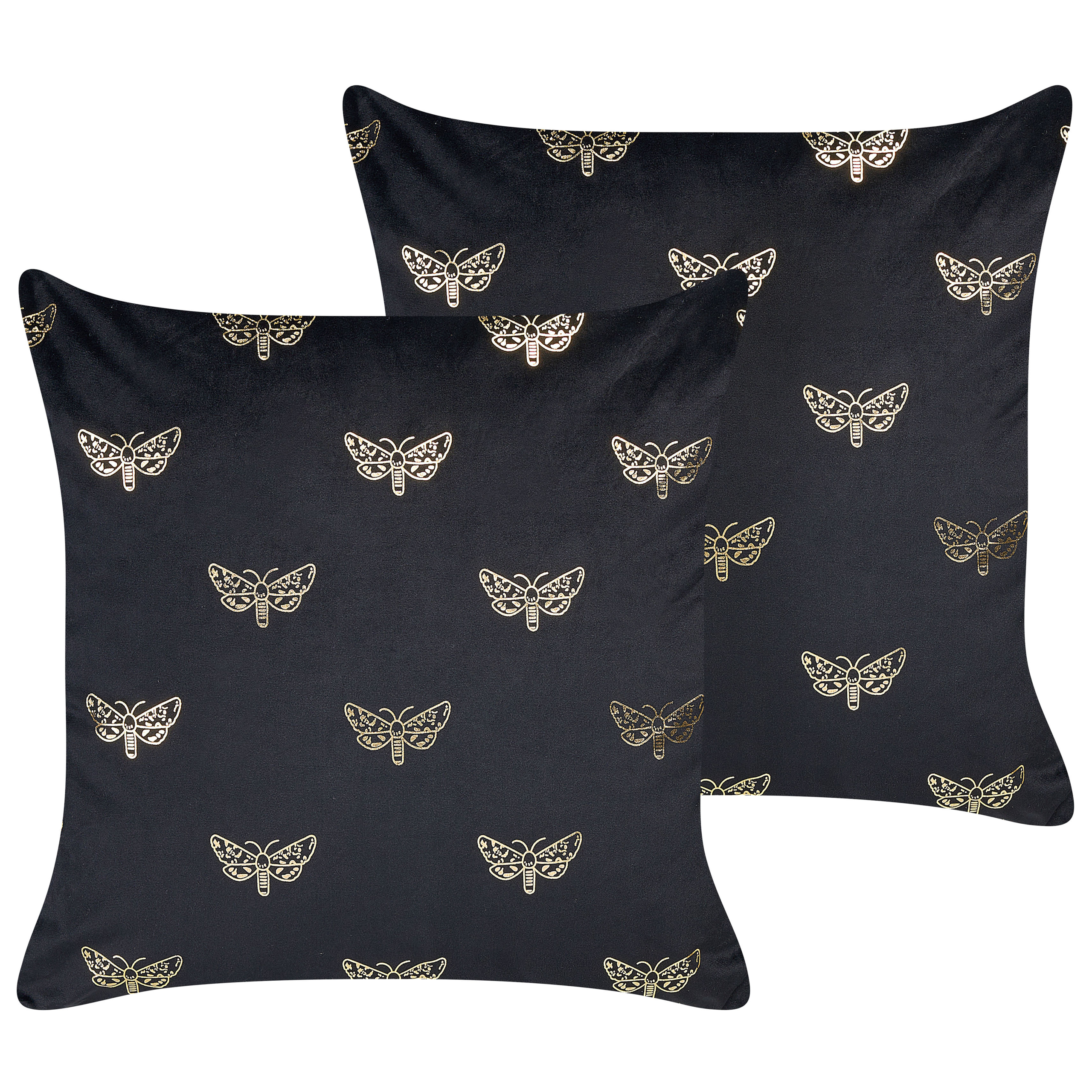 Set van 2 kussens Fluweel Zwart YUZURI 45 x 45 cm
