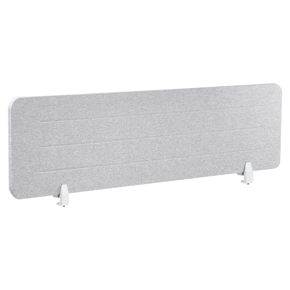 Pannello divisorio Grigio Chiaro Copertura in tessuto 160 x 40 cm Schermo acustico Morsetti di montaggio modulari Casa Ufficio