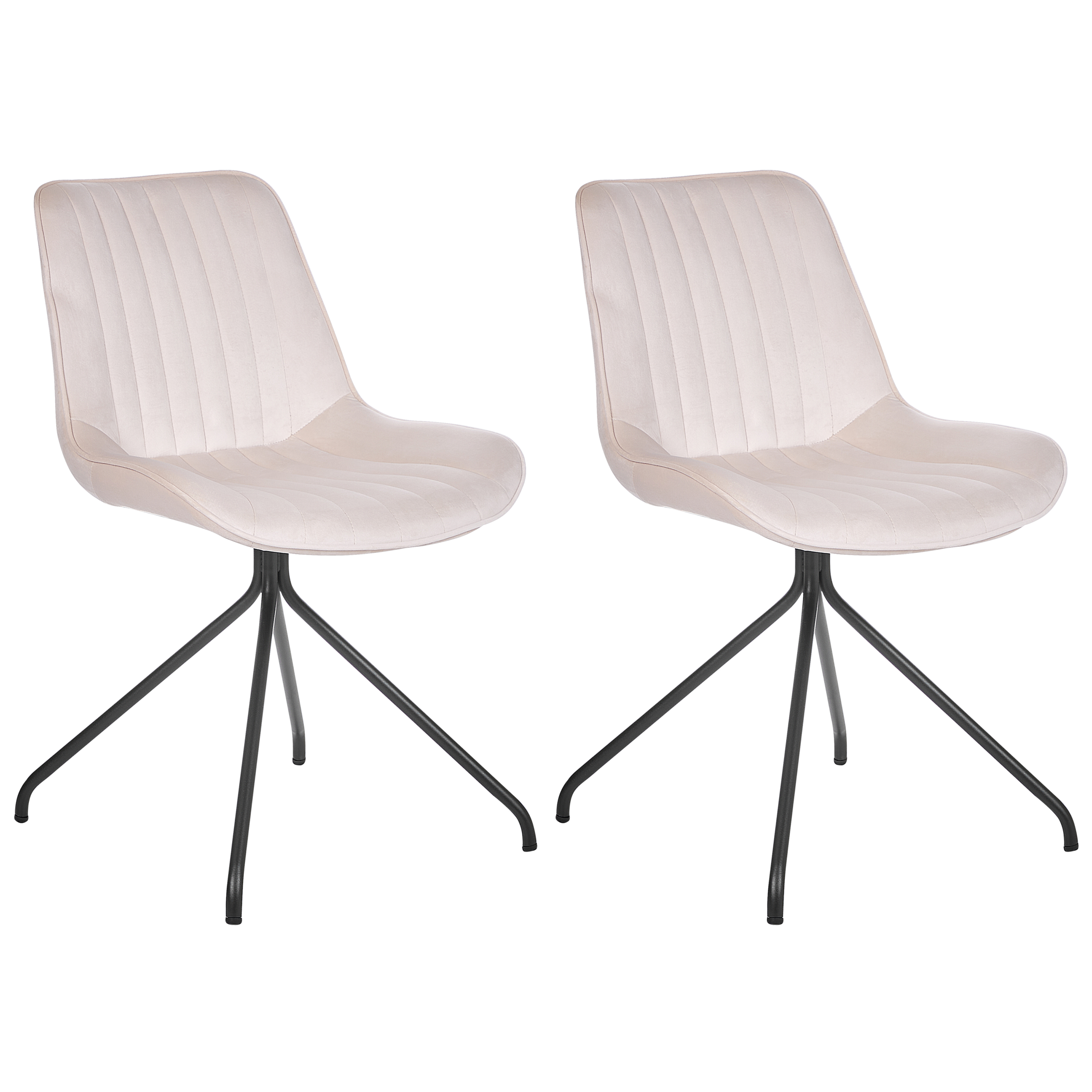 Eetkamerstoel Set van 2 Fluweel Beige NAVASOTA