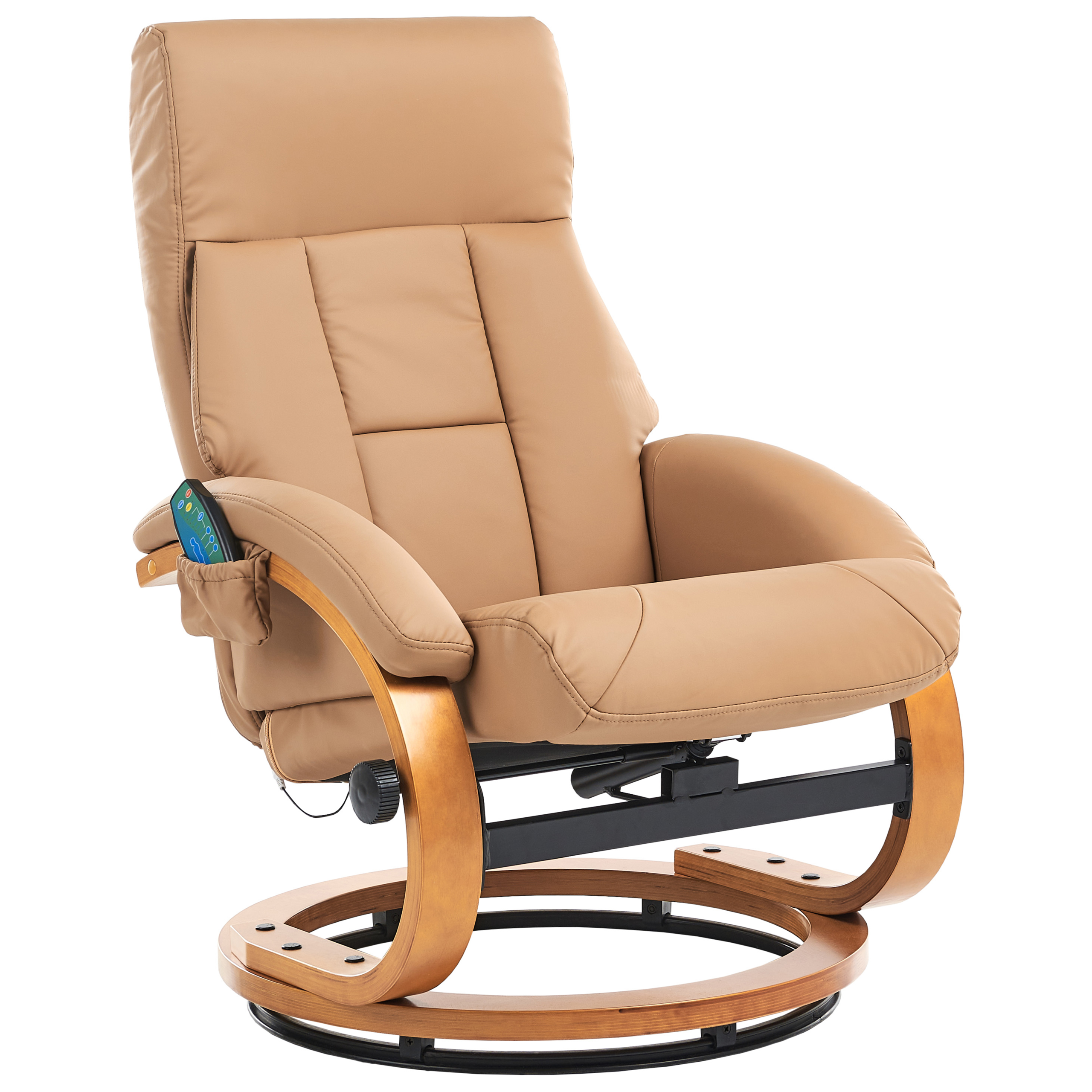 Fotoliu de masaj FORCE cu taburet Piele ecologică Nisipiu [4]