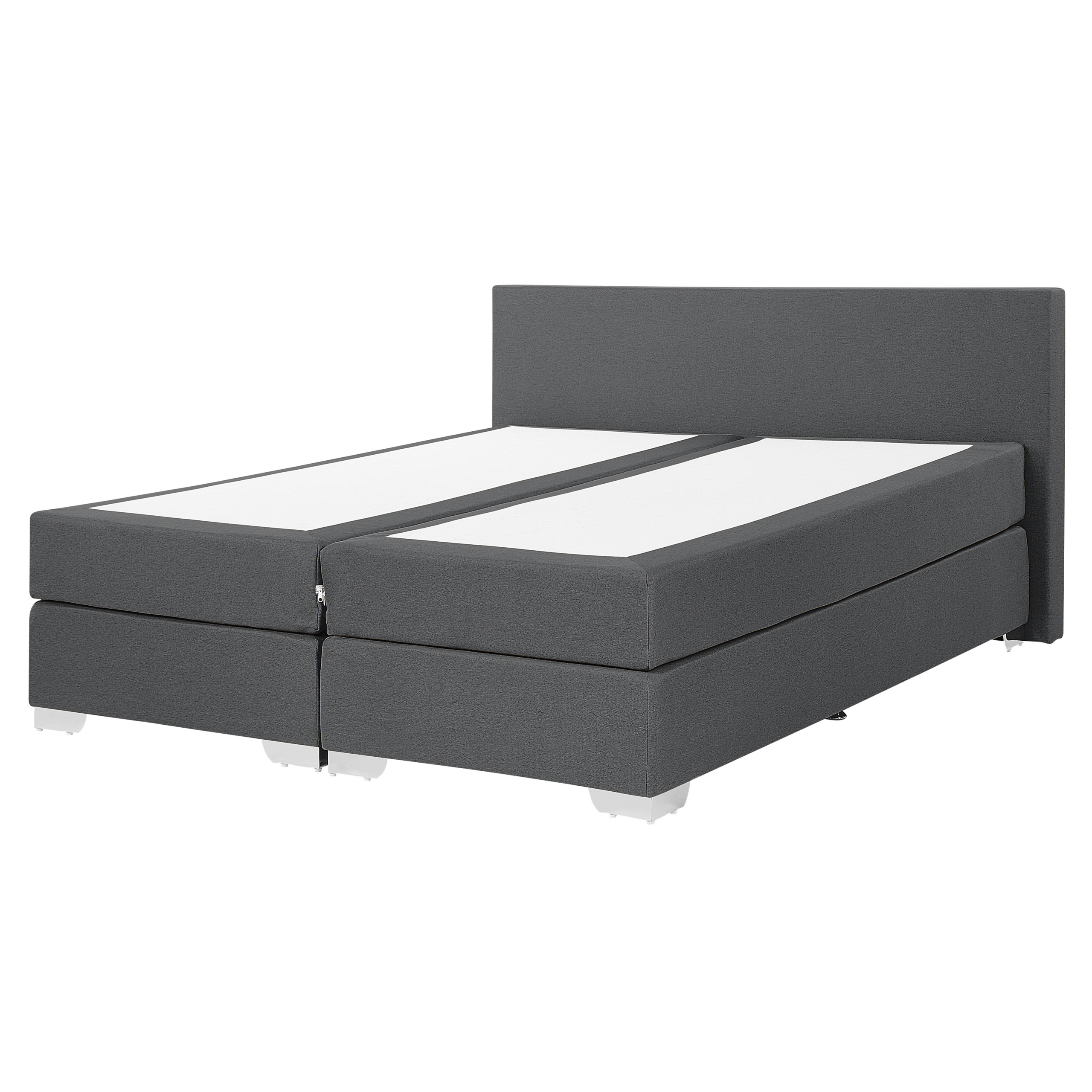 Boxspring stof grijs 160 x 200 cm PRESIDENT