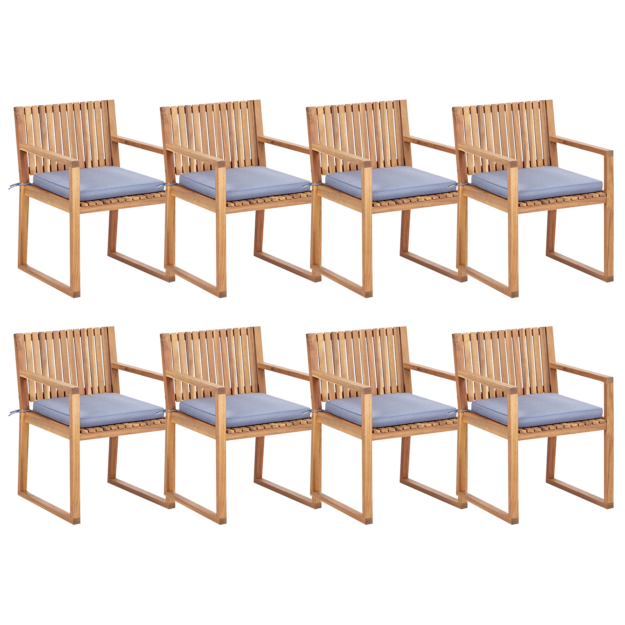 Set van 8 stoelen met zitkussen Blauw SASSARI II