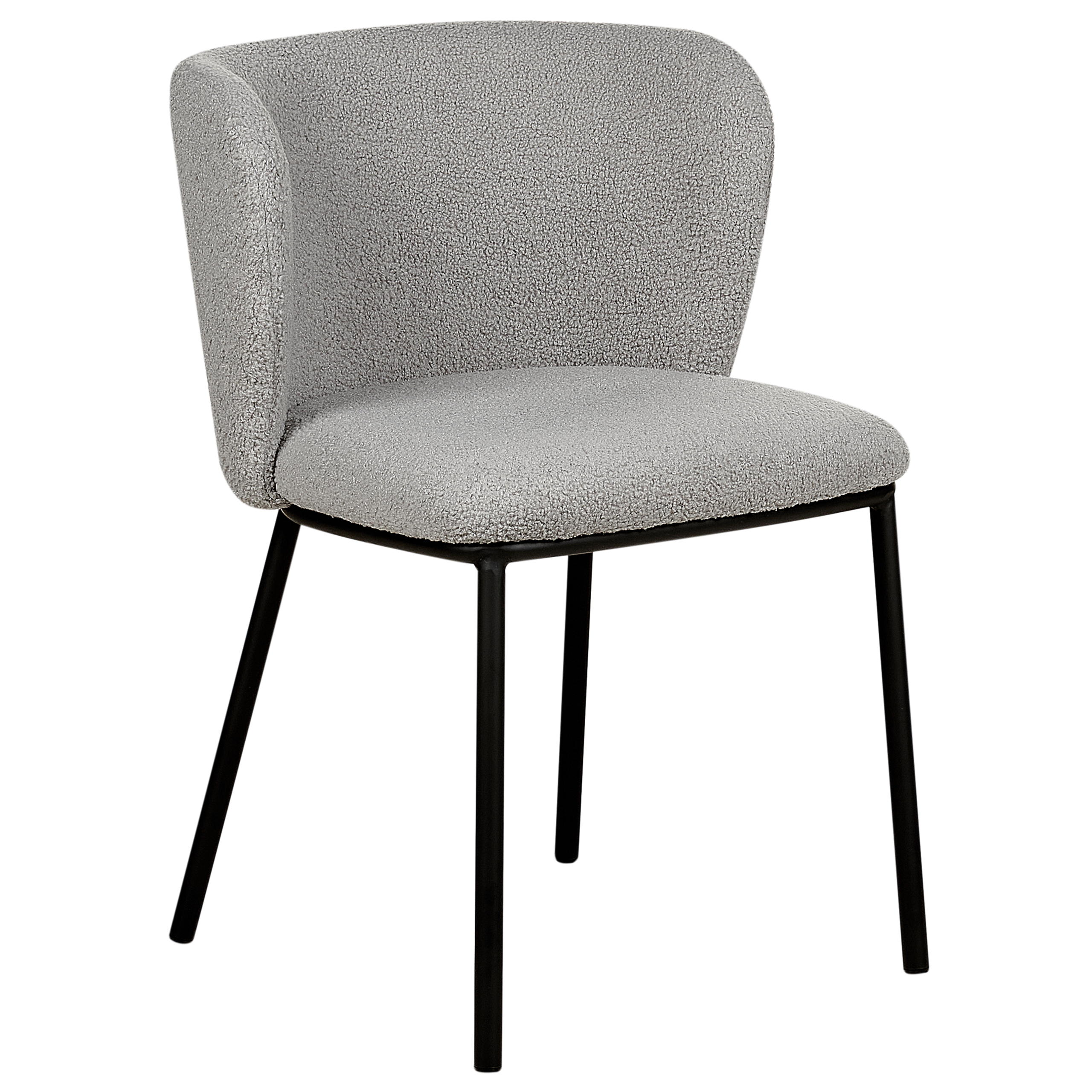 Set of 2 Dining Chairs MINA Boucle Grey [5]