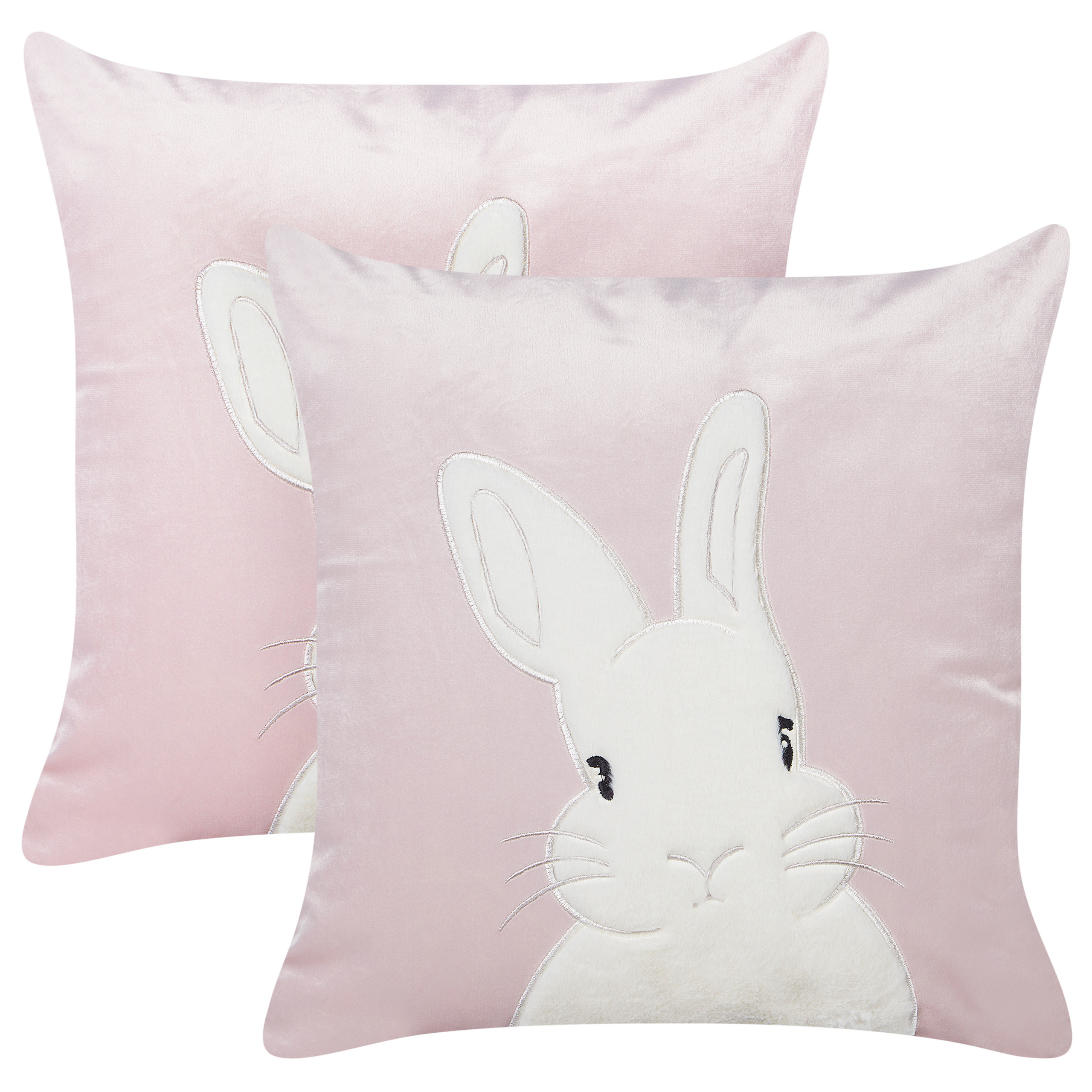 Set van 2 kussens Borduurwerk Fluweel Roze IBERIS 45 x 45 cm