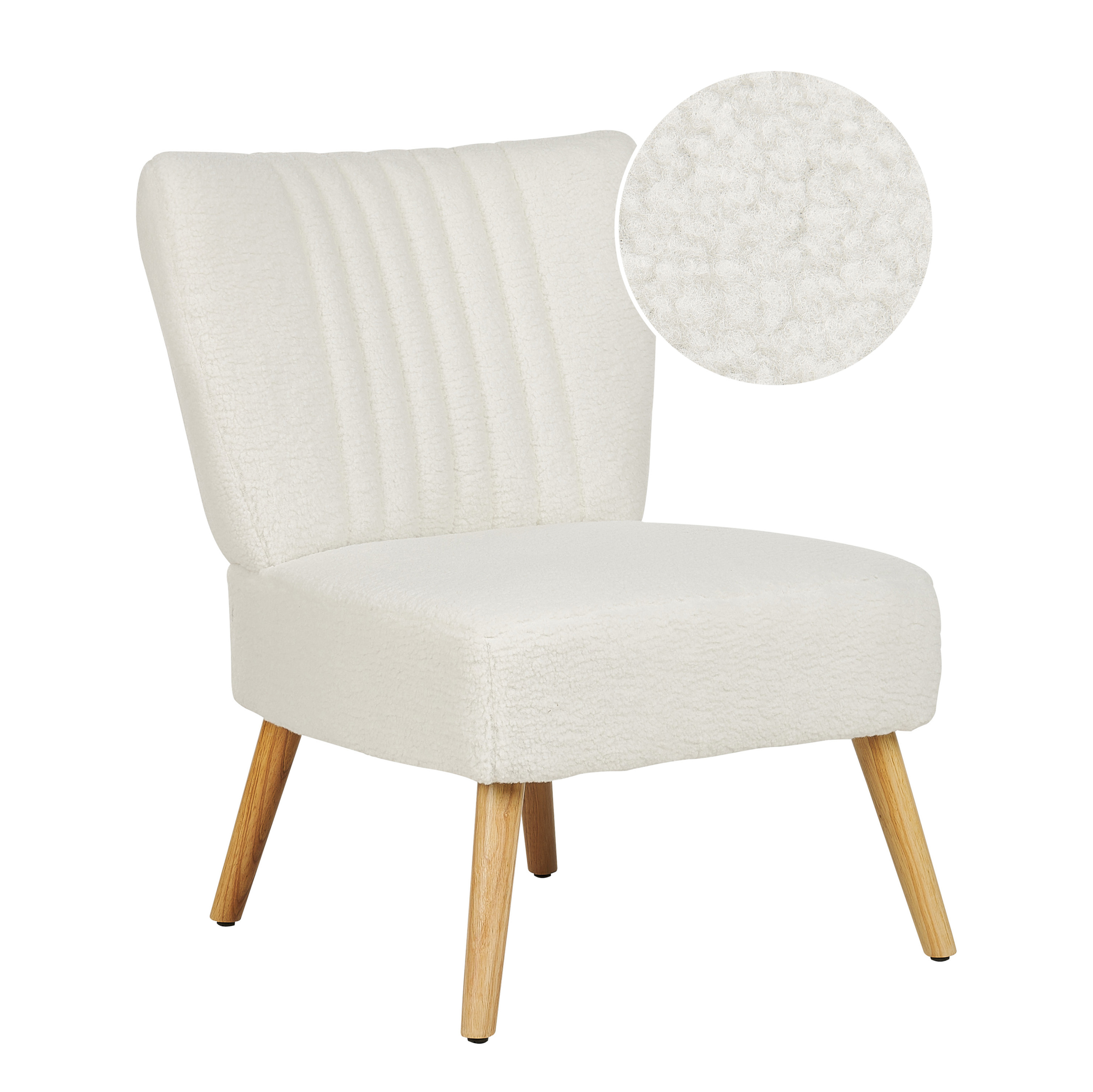 Fauteuil Bouclé Wit VAASA