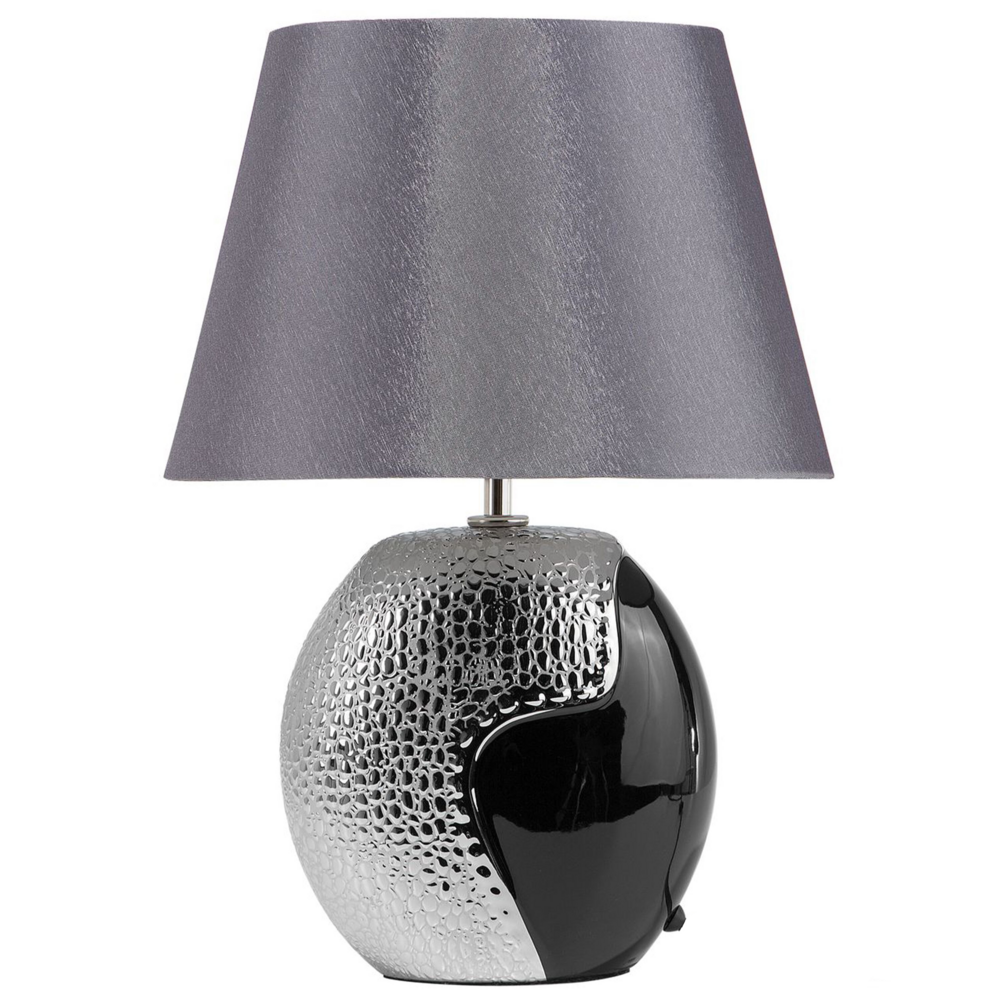 Image of Lampada da Tavolo in Ceramica Argento 42H cm Base Decorativa Transizionale
