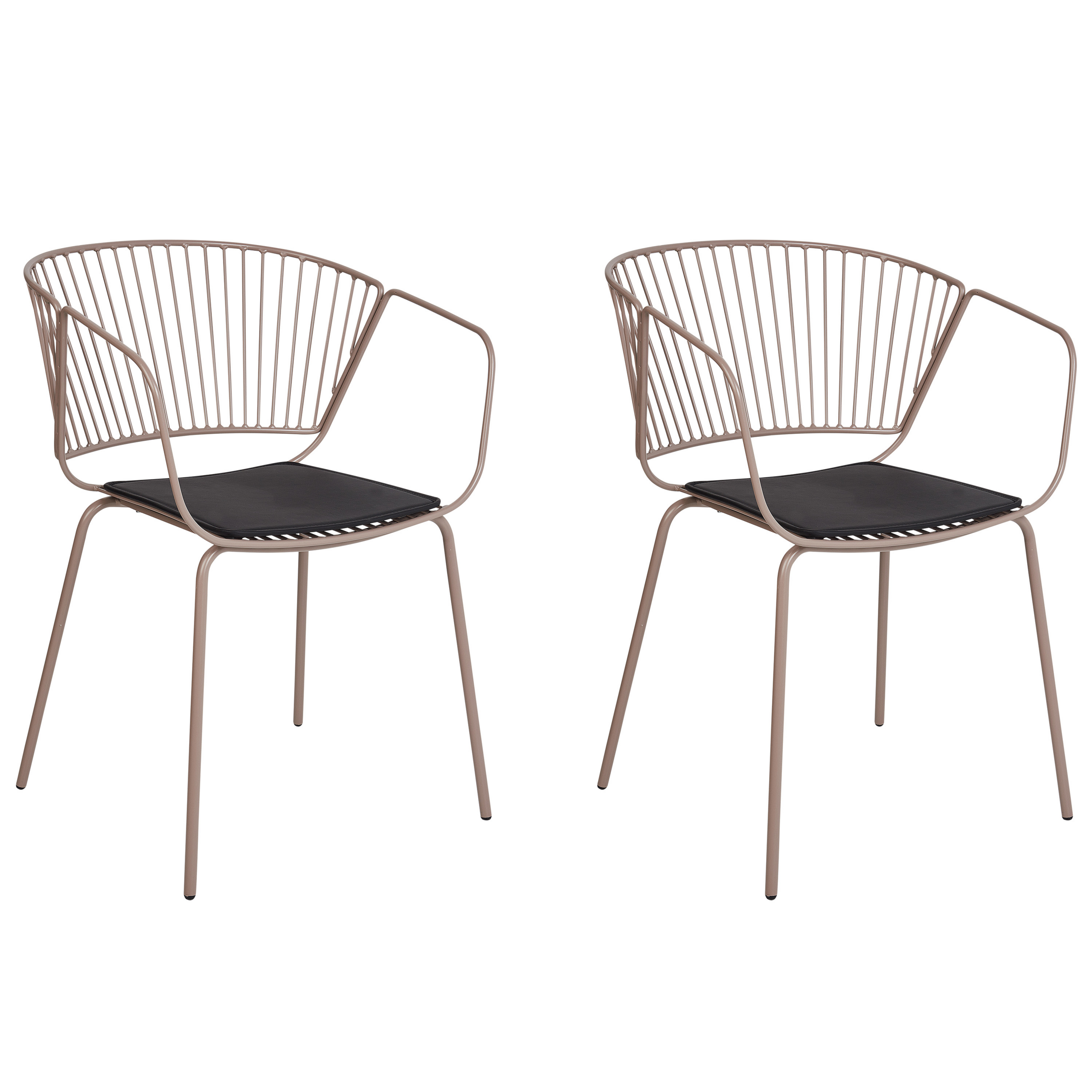 Eetkamerstoel Set van 2 Metaal Beige RIGBY