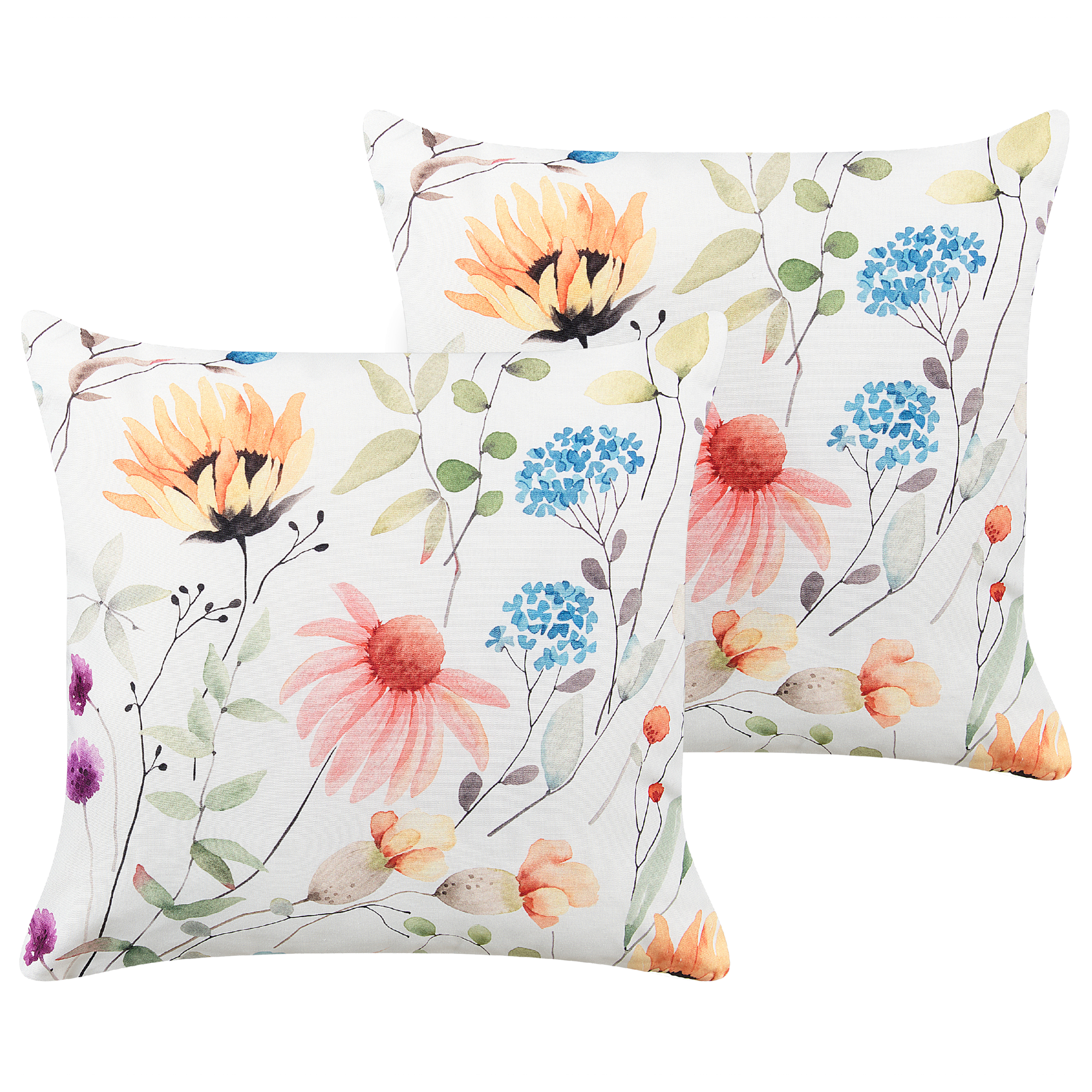 Tuinkussen set van 2 bloemenpatroon meerkleurig 45 x 45 cm MONESI