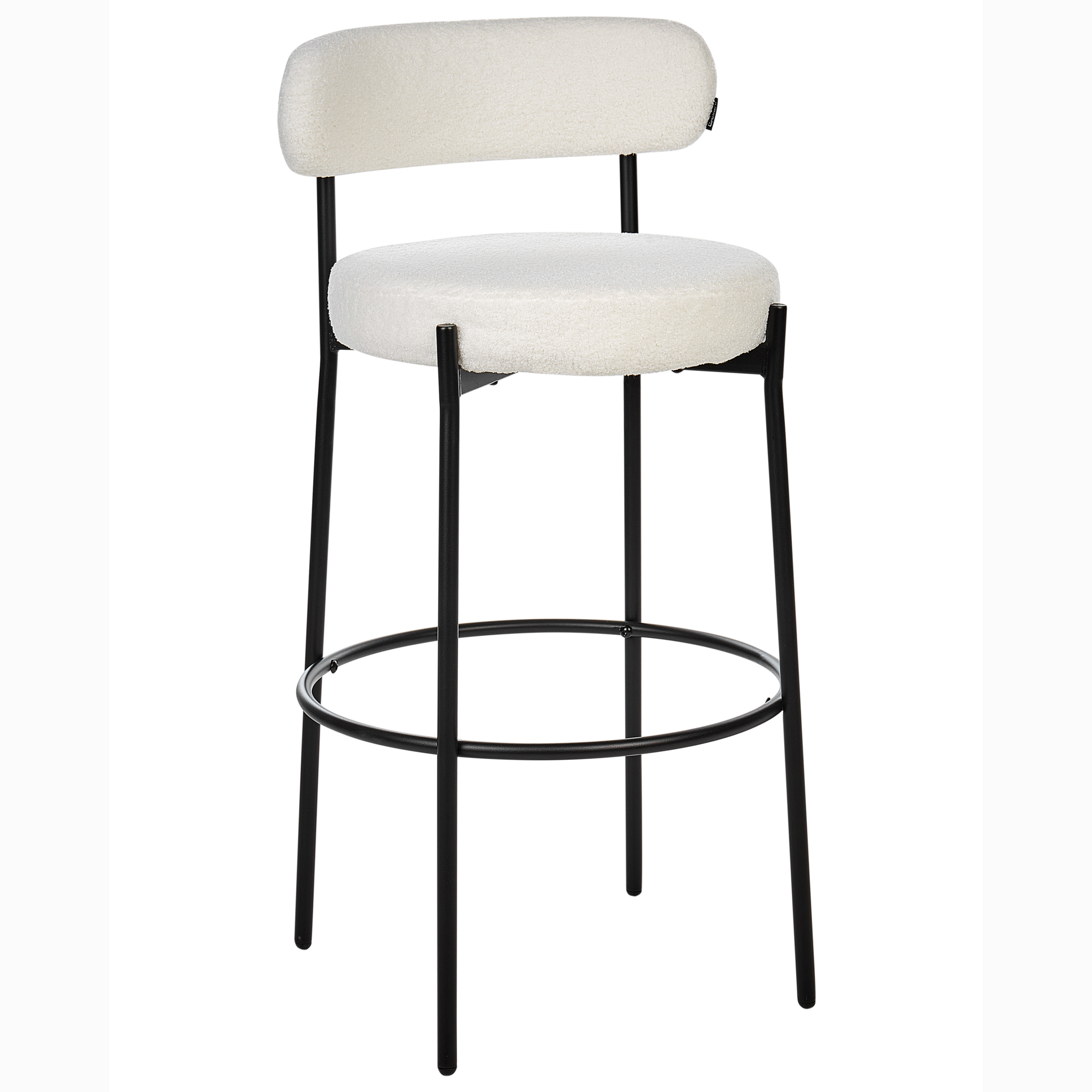 Set of 2 bar chairs ALLISON Boucle White [5]