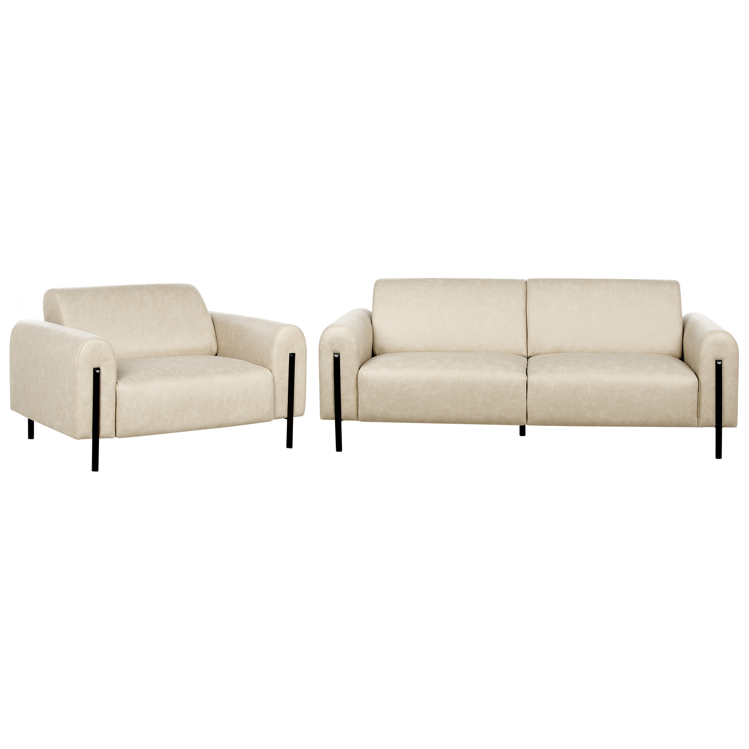Woonkamerset kunstleer beige ASKIM