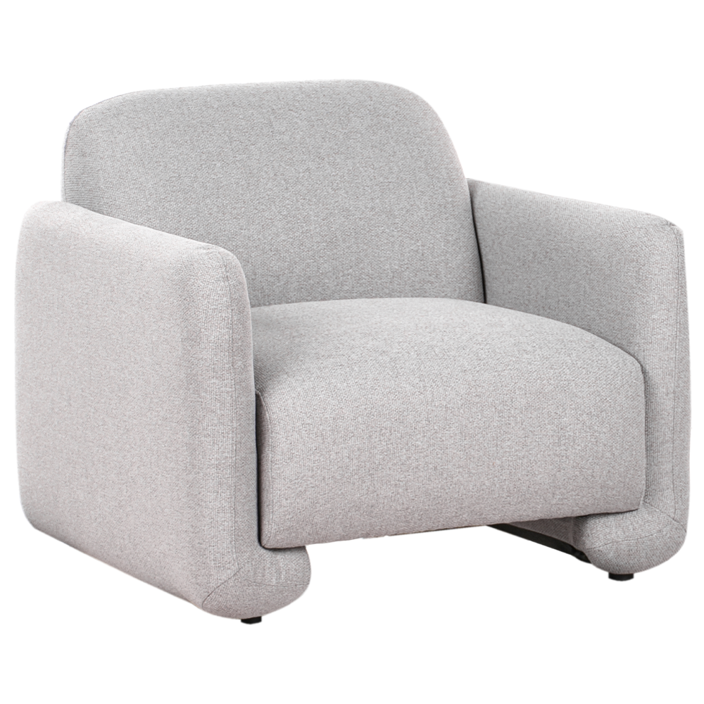 Poltrona in tessuto grigio imbottitura in poliestere ampio schienale con braccioli mobili da salotto retrò