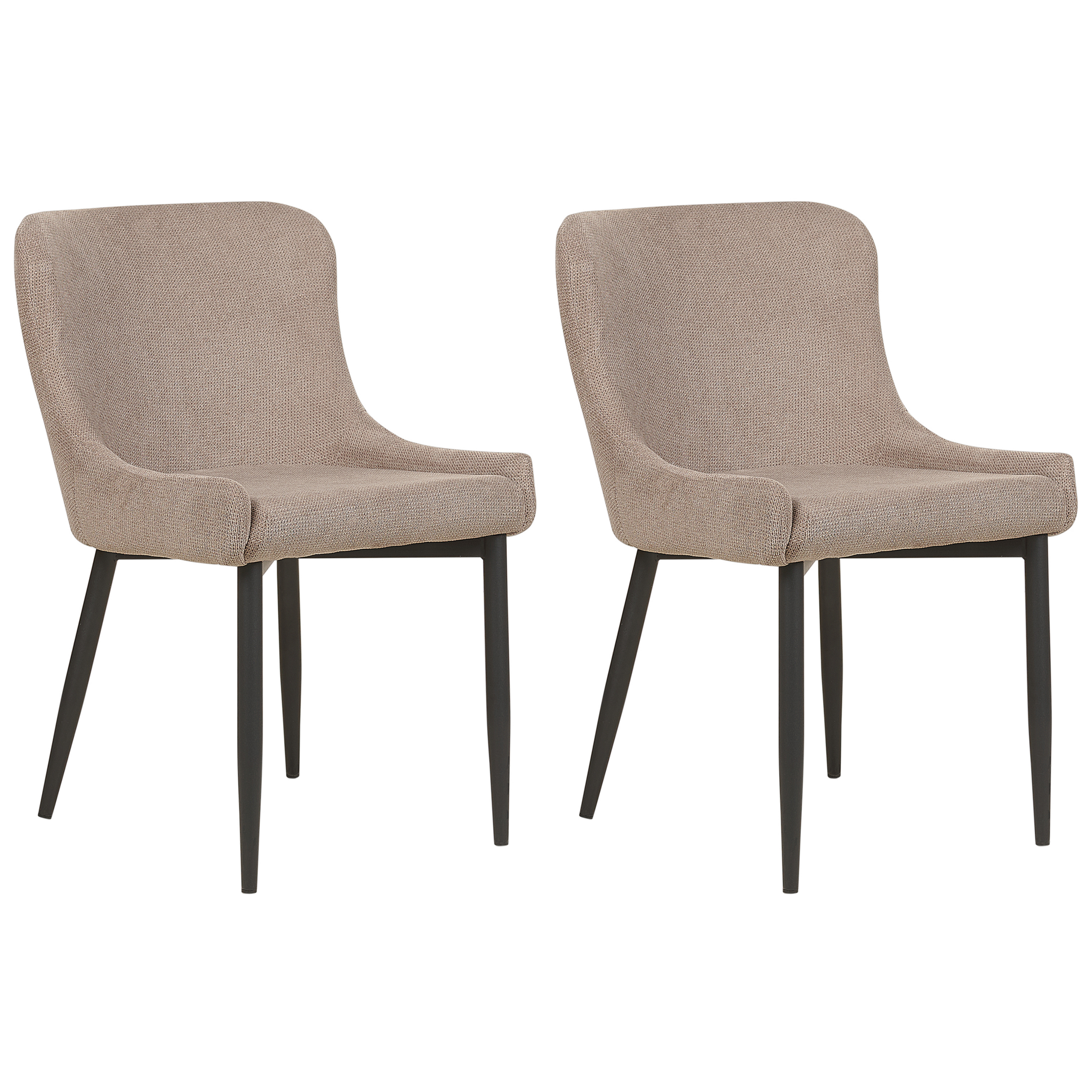 Eetkamerstoel Set van 2 Stof Taupe EVERLY