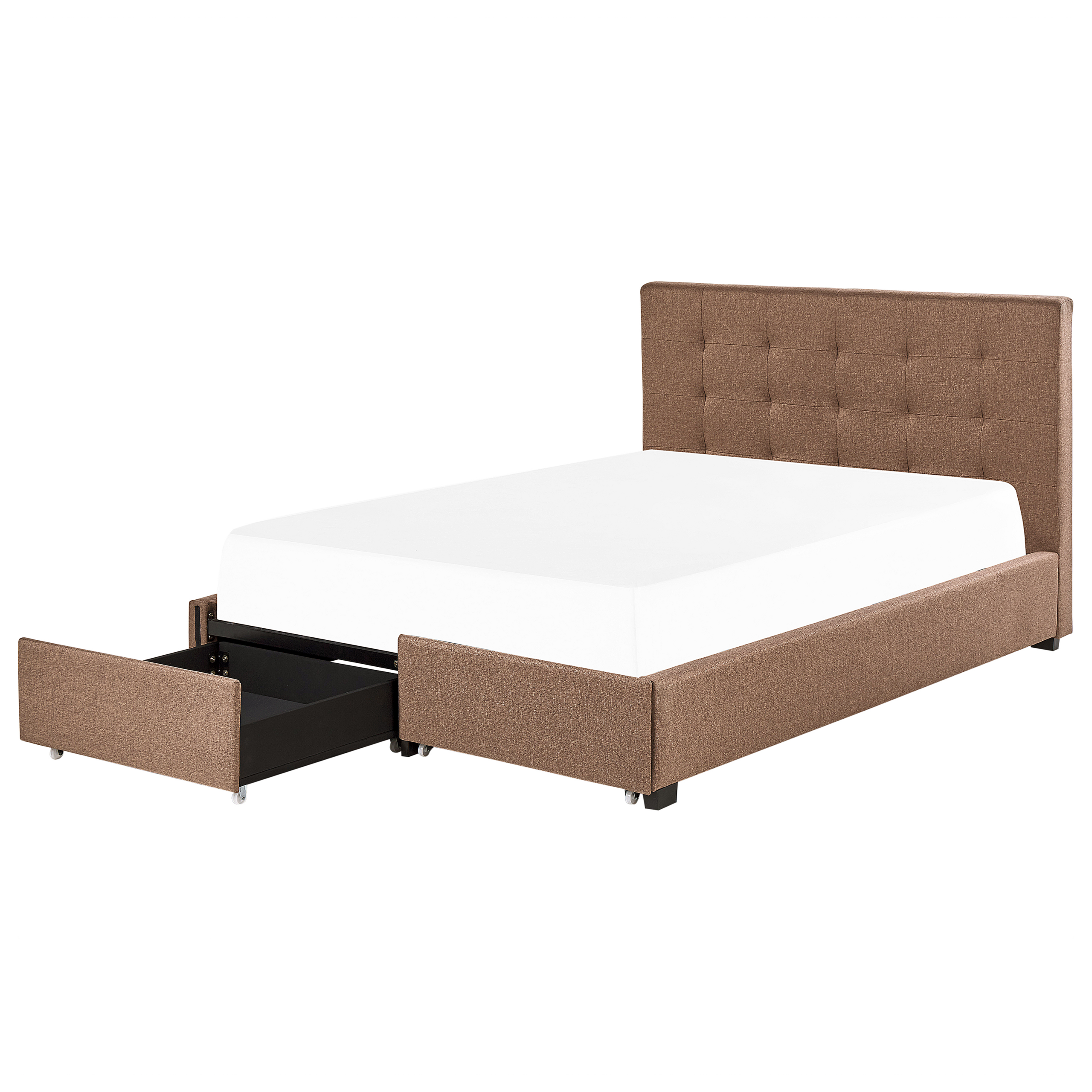 Bed met opbergruimte stof bruin 140 x 200 cm LA ROCHELLE