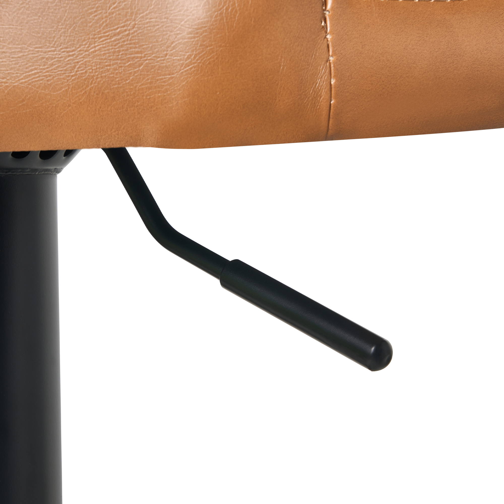 Set of 2 bar stools VLORE Eco-leather Swivel Brown [9]
