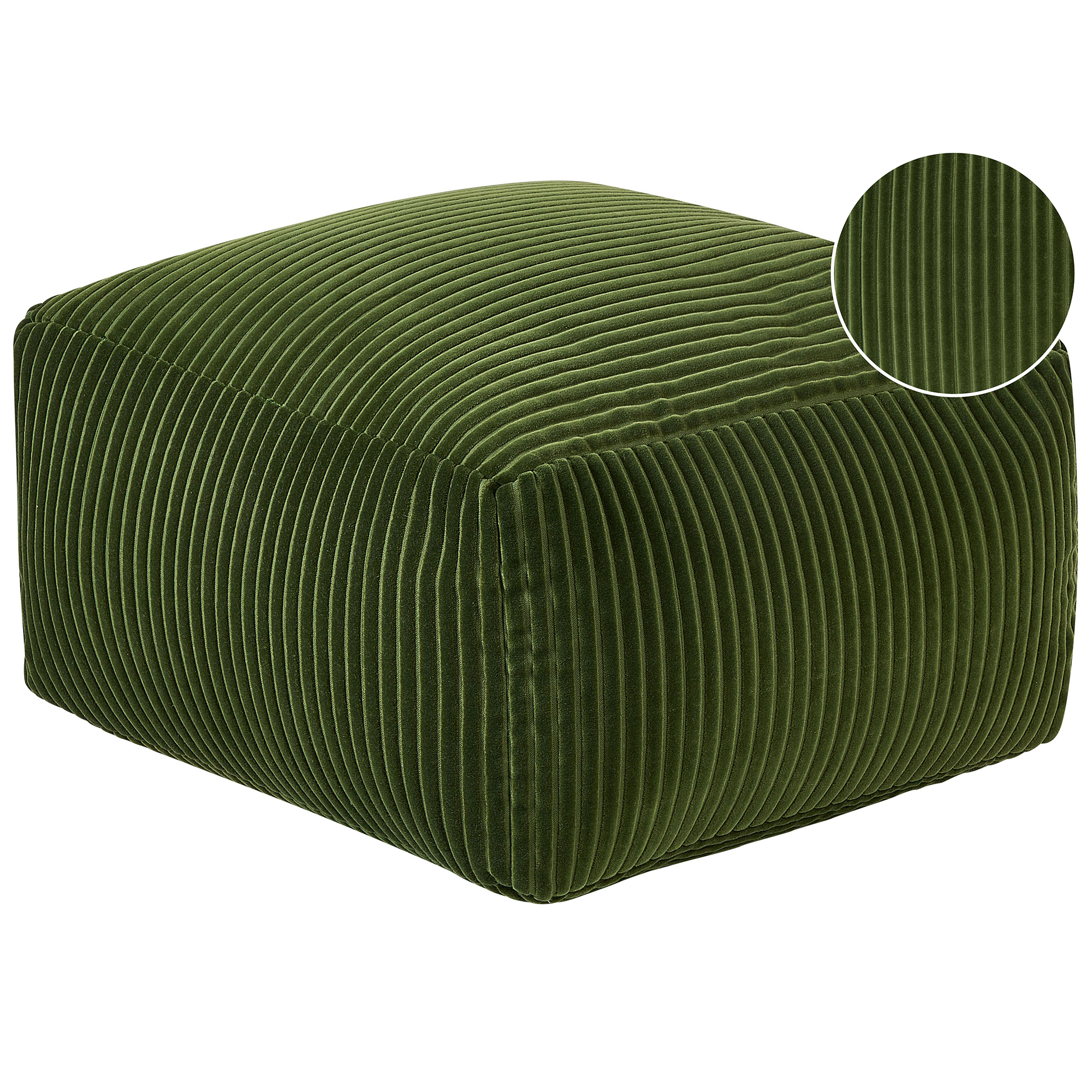 Poef corduroy groen 50 x 50 cm MUKKI