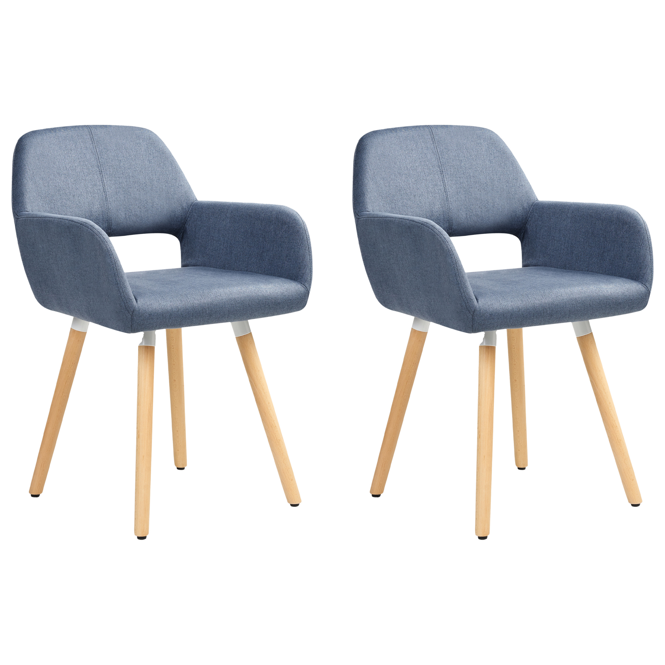 Eetkamerstoel Set van 2 Stof Marineblauw CHICAGO