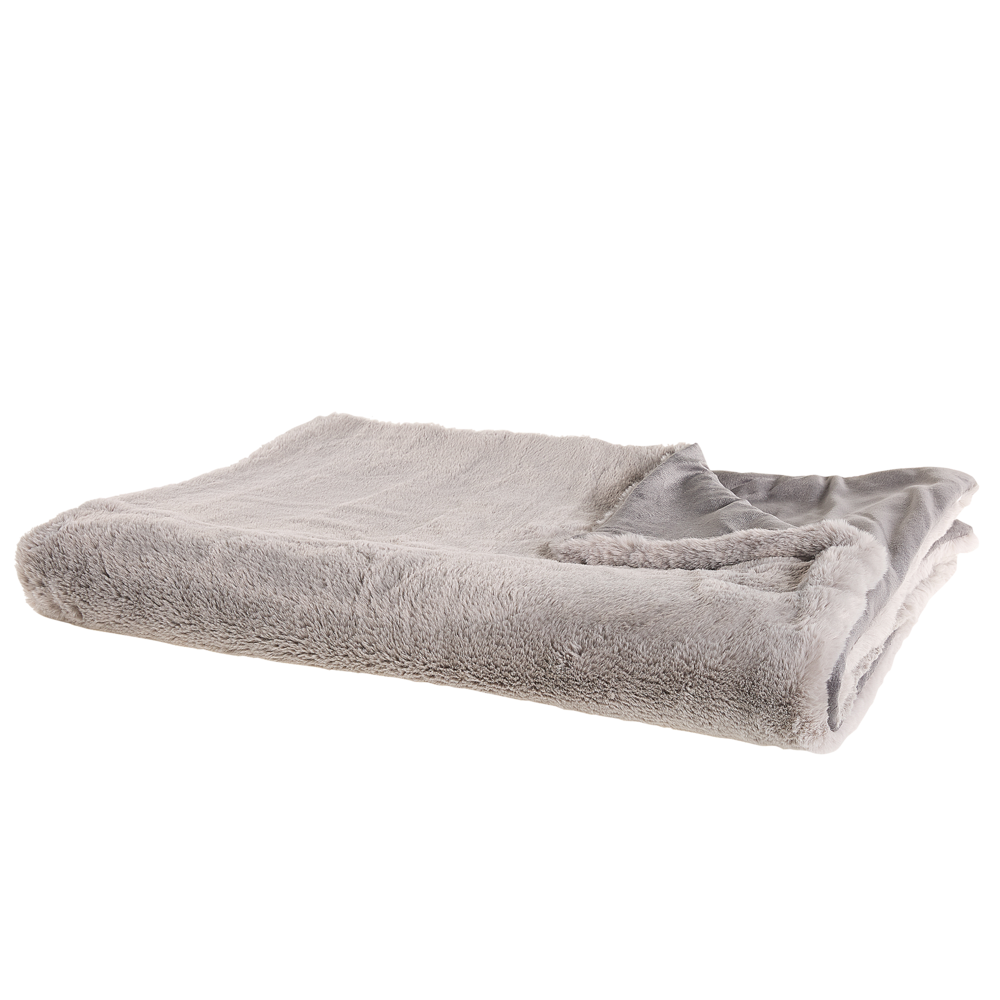 Image of Coperta plaid in tessuto di Poliestere Grigio 150 x 200 cm Soggiorno Soffice Decorazione Design Moderno