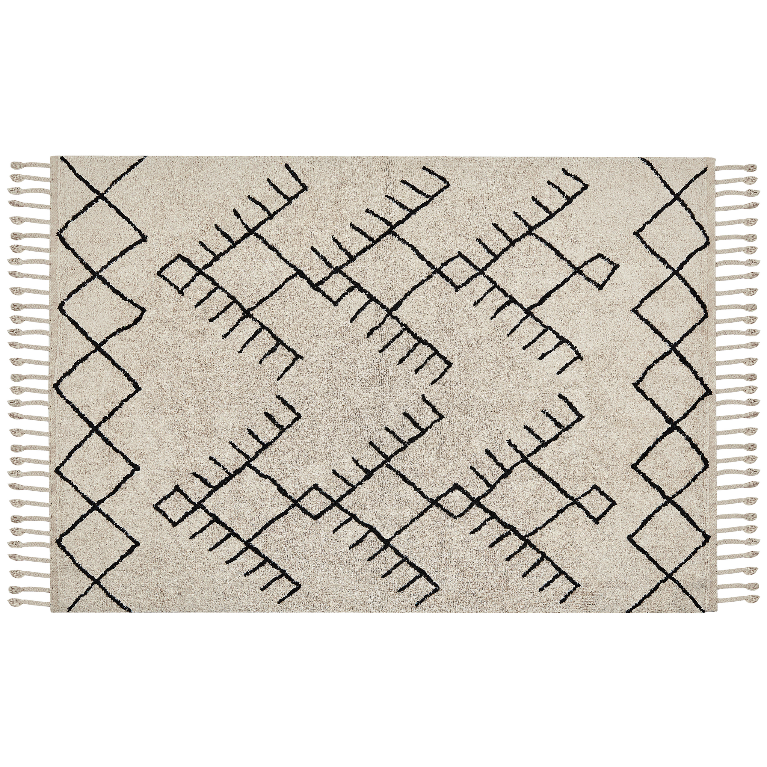 Vloerkleed katoen beige/zwart 160 x 230 cm ERLER