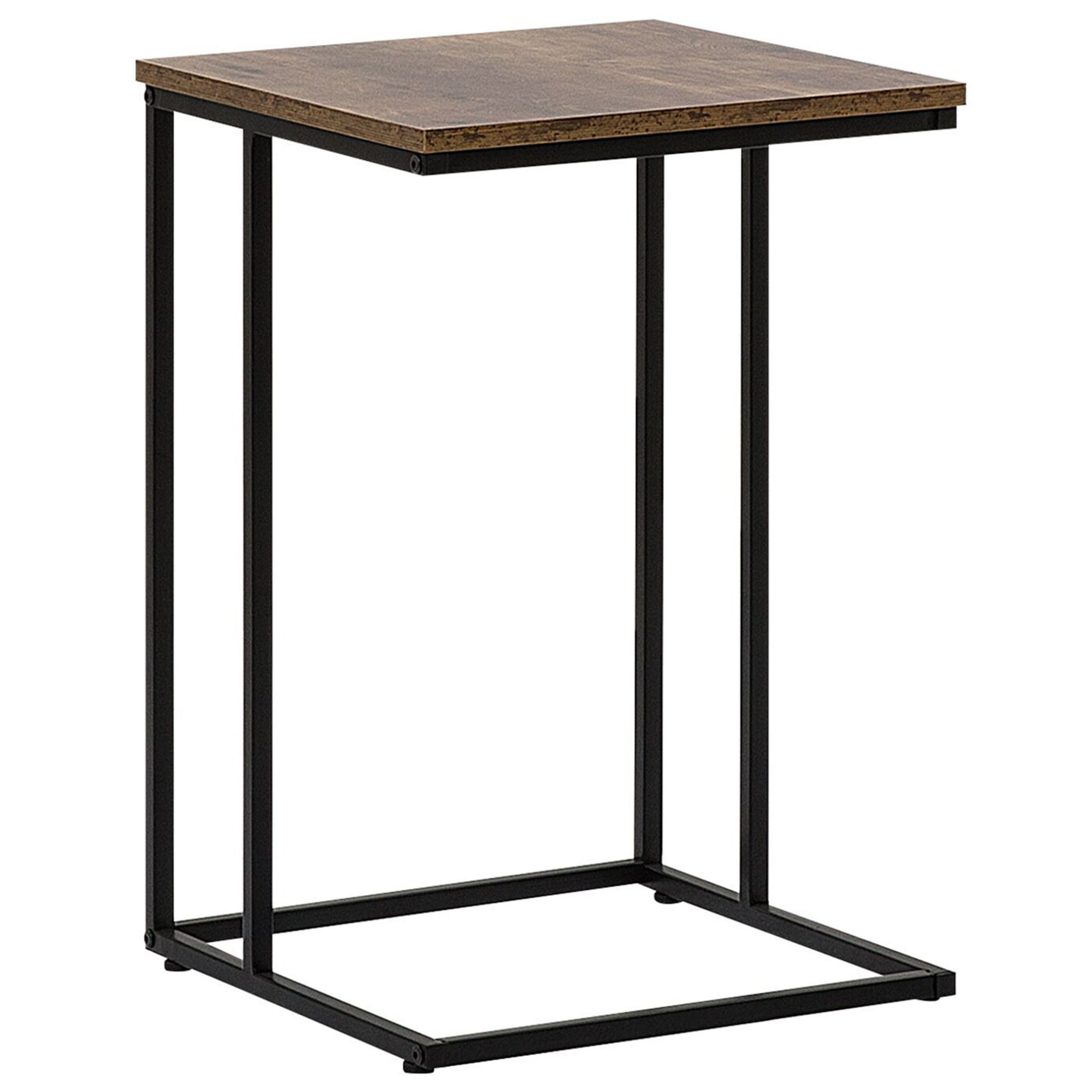 Beliani - Mesa auxiliar 40 x 40 cm em castanho claro e preto TROY