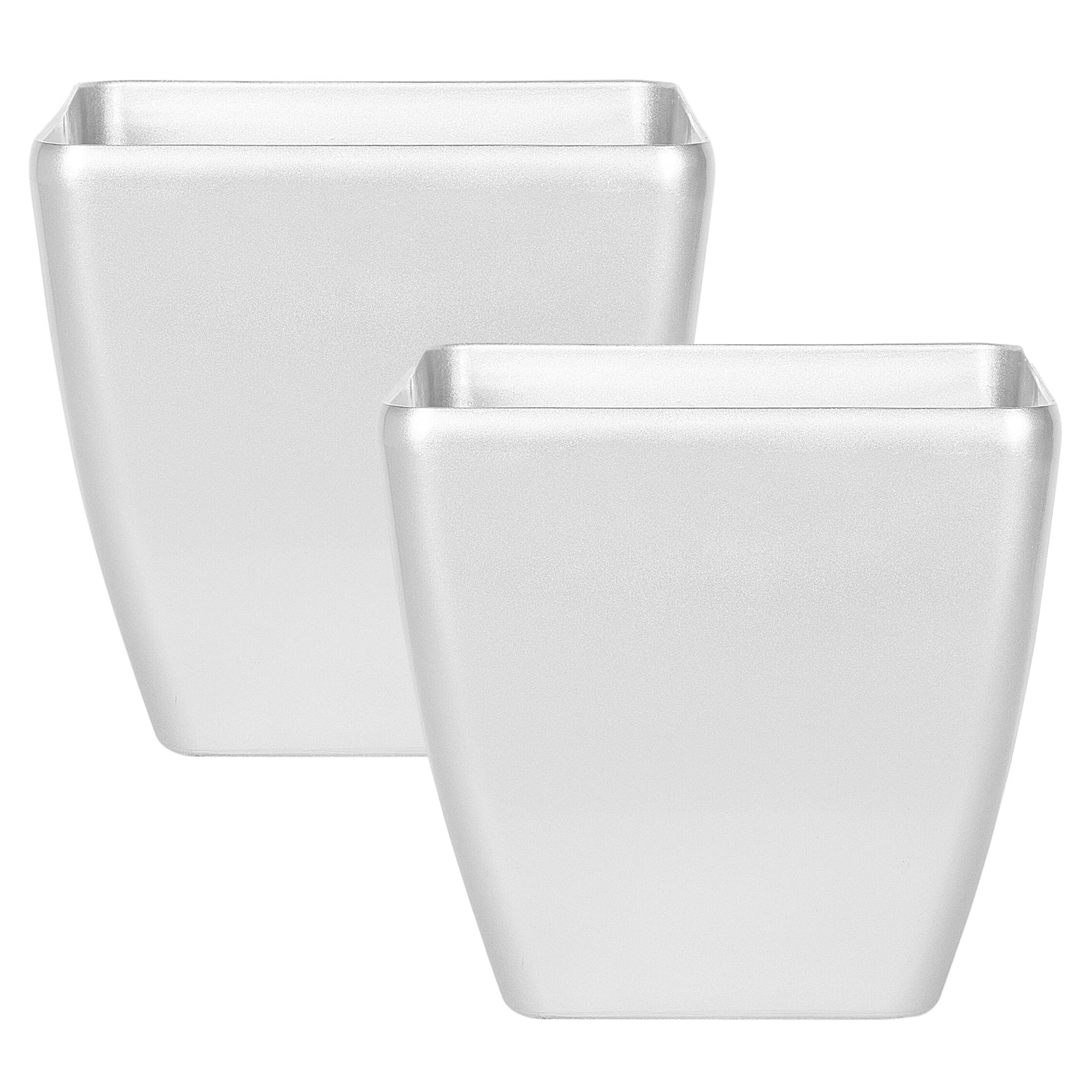 Bloempot set van 2 zilver 42 x 42 x 41 cm ASTRAS