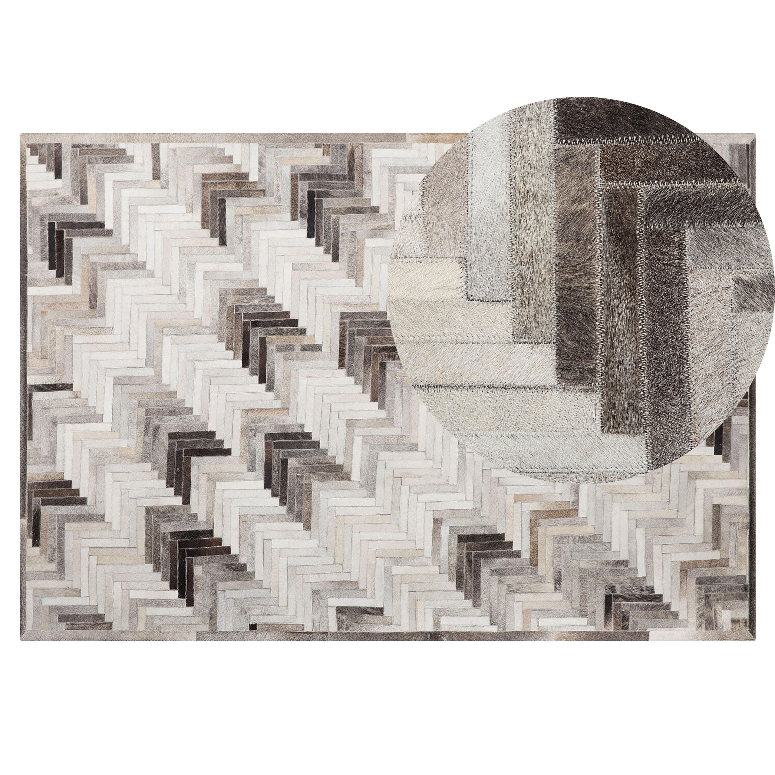Vloerkleed leer grijs/beige 140 x 200 cm ARSUZ