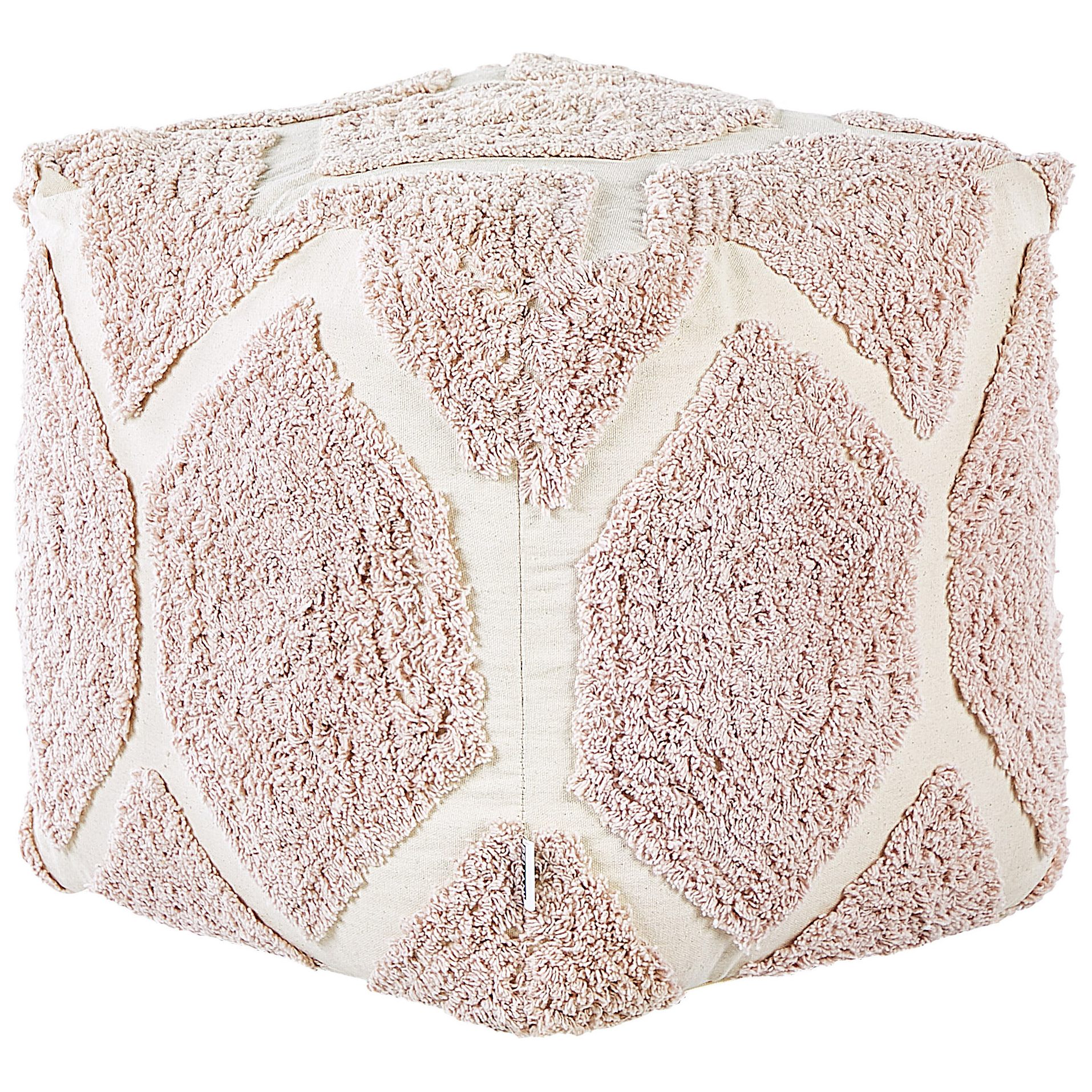Poef katoen beige/roze 40 x 40 cm ROJHAN