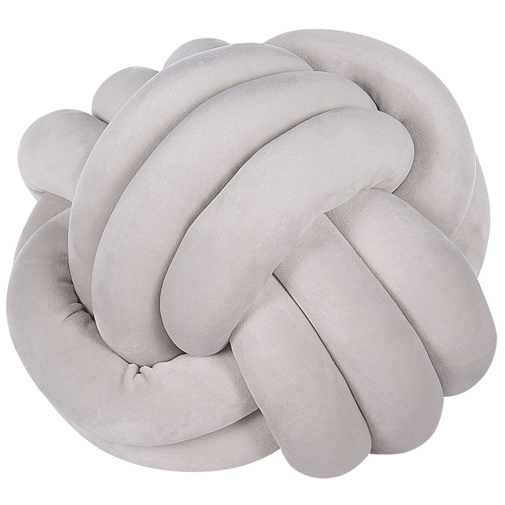 Image of Cuscino Decorativo Cuscino Nodo Velluto Grigio 30 x 30 cm Accessori Decorativi