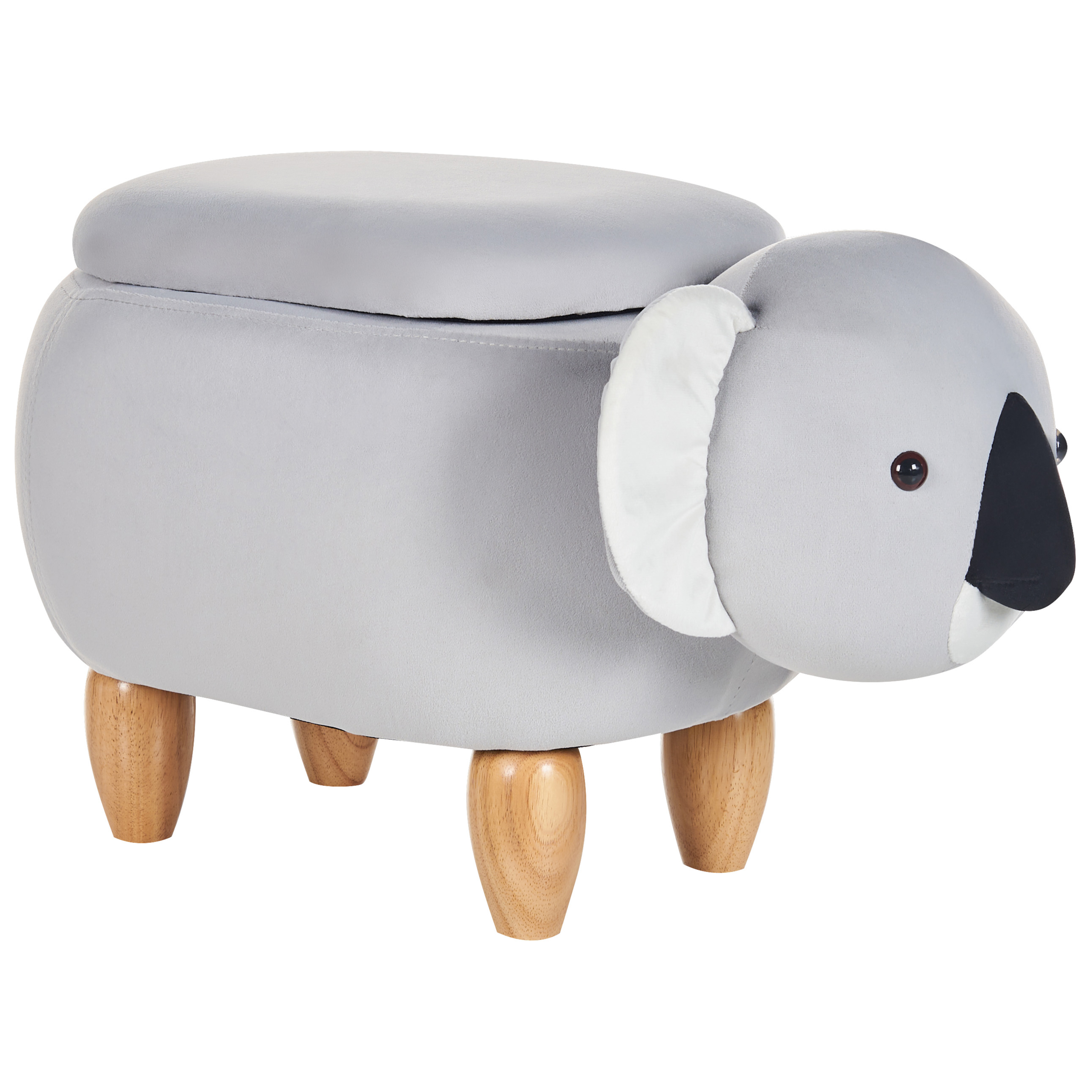 Hocker fluweel grijs COALA