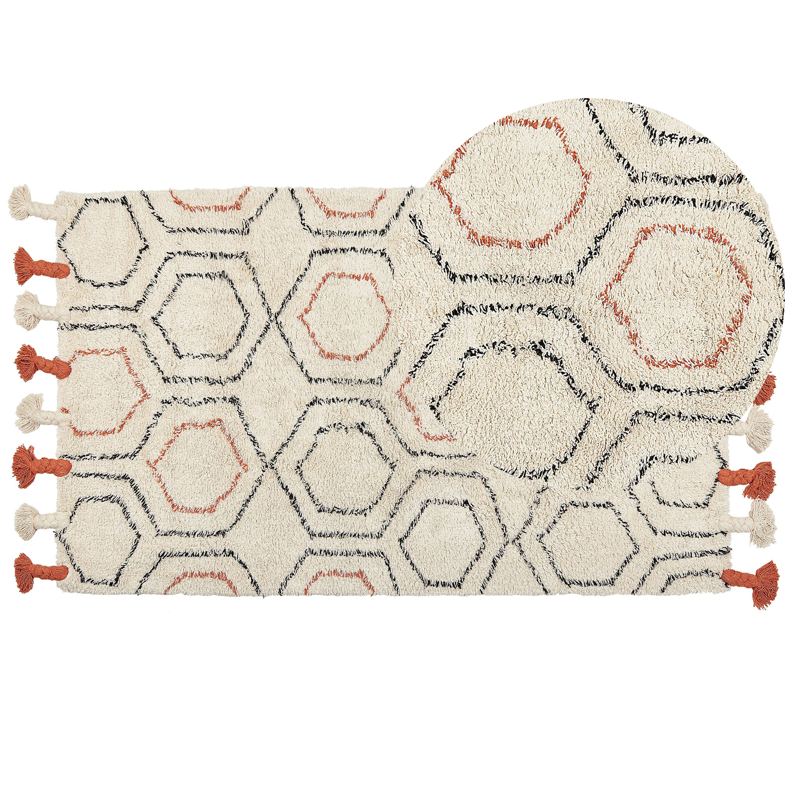 Vloerkleed katoen beige/oranje 80 x 150 cm HAJIPUR