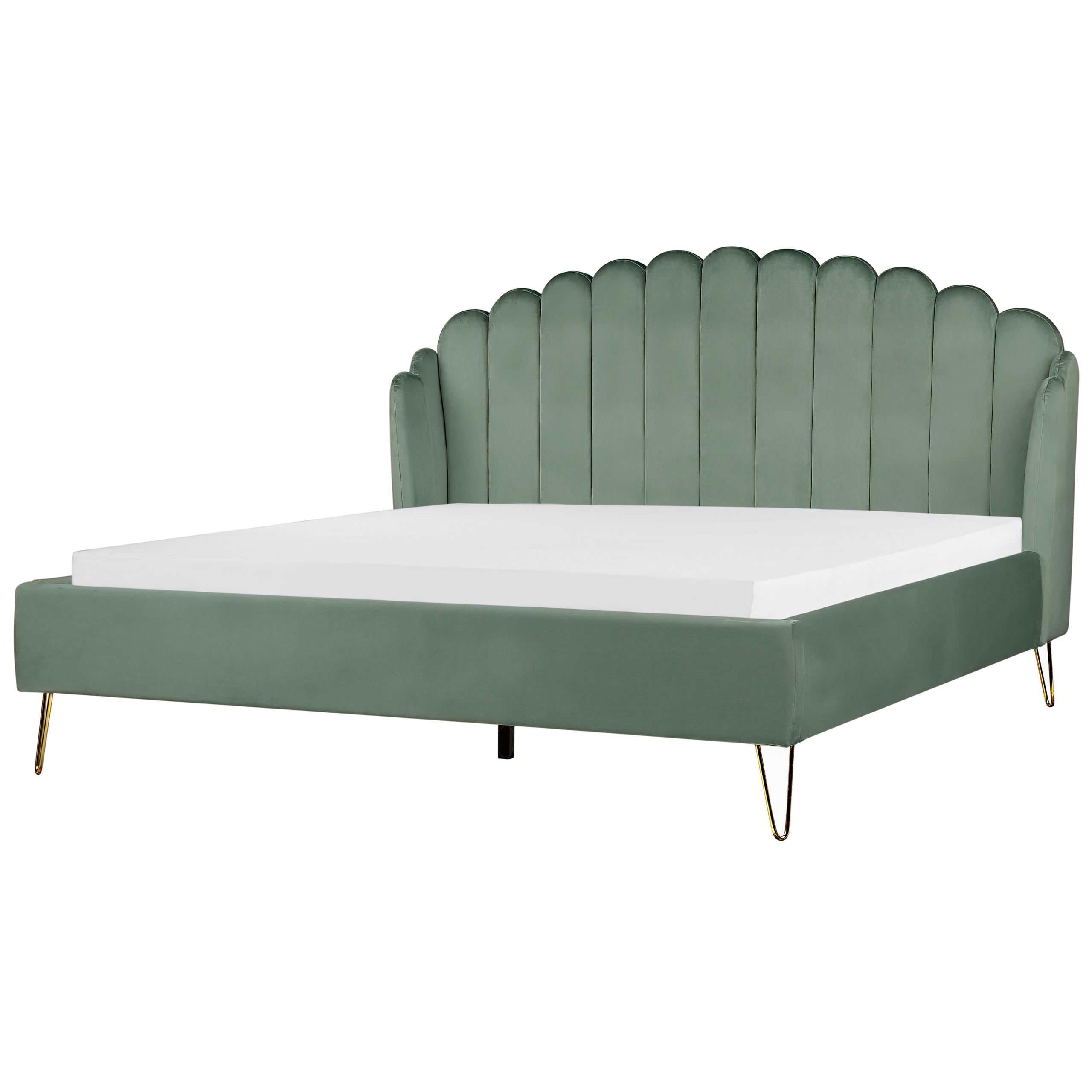Bed fluweel groen 180 x 200 cm AMBILLOU