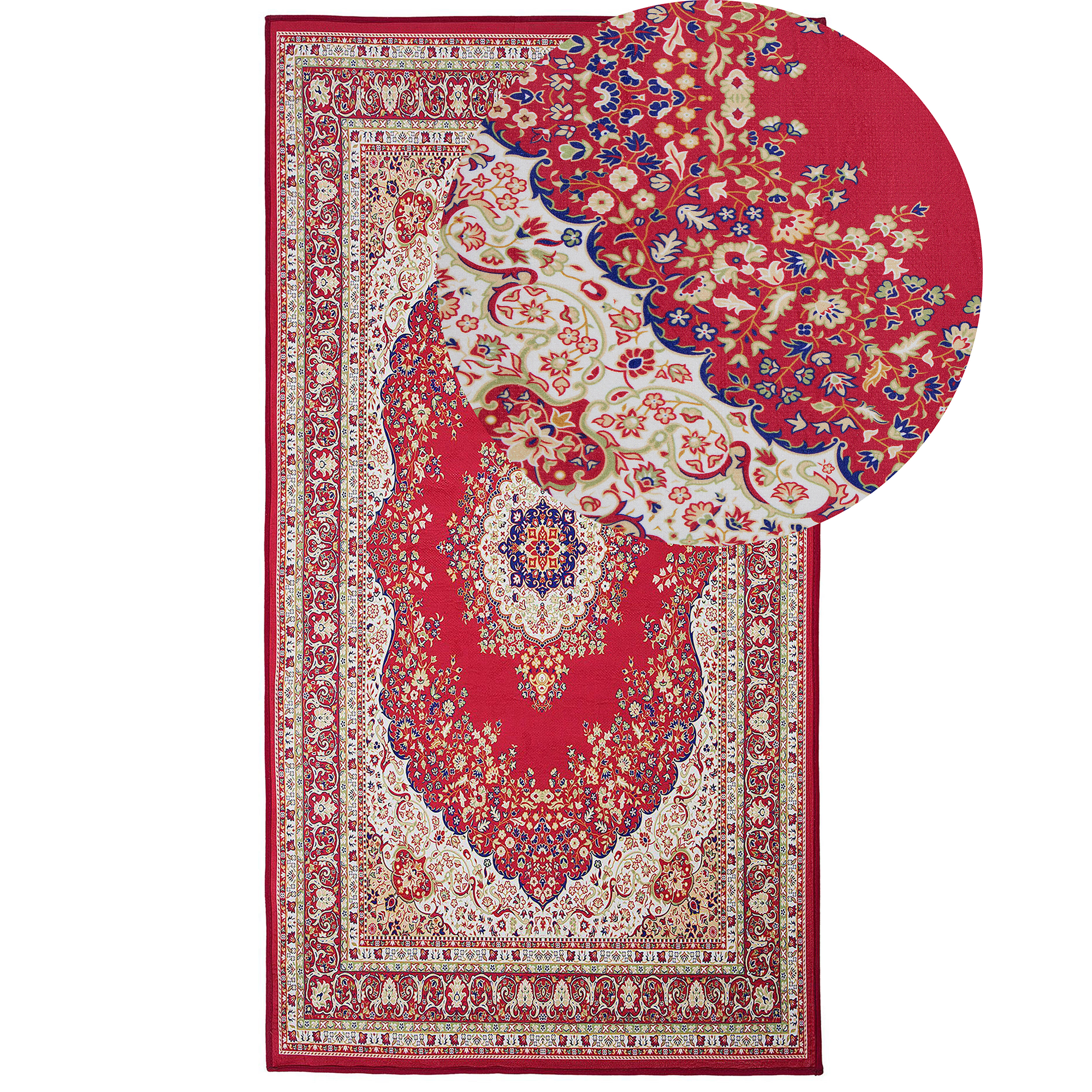 Vloerkleed polyester rood 80 x 150 cm KARAMAN