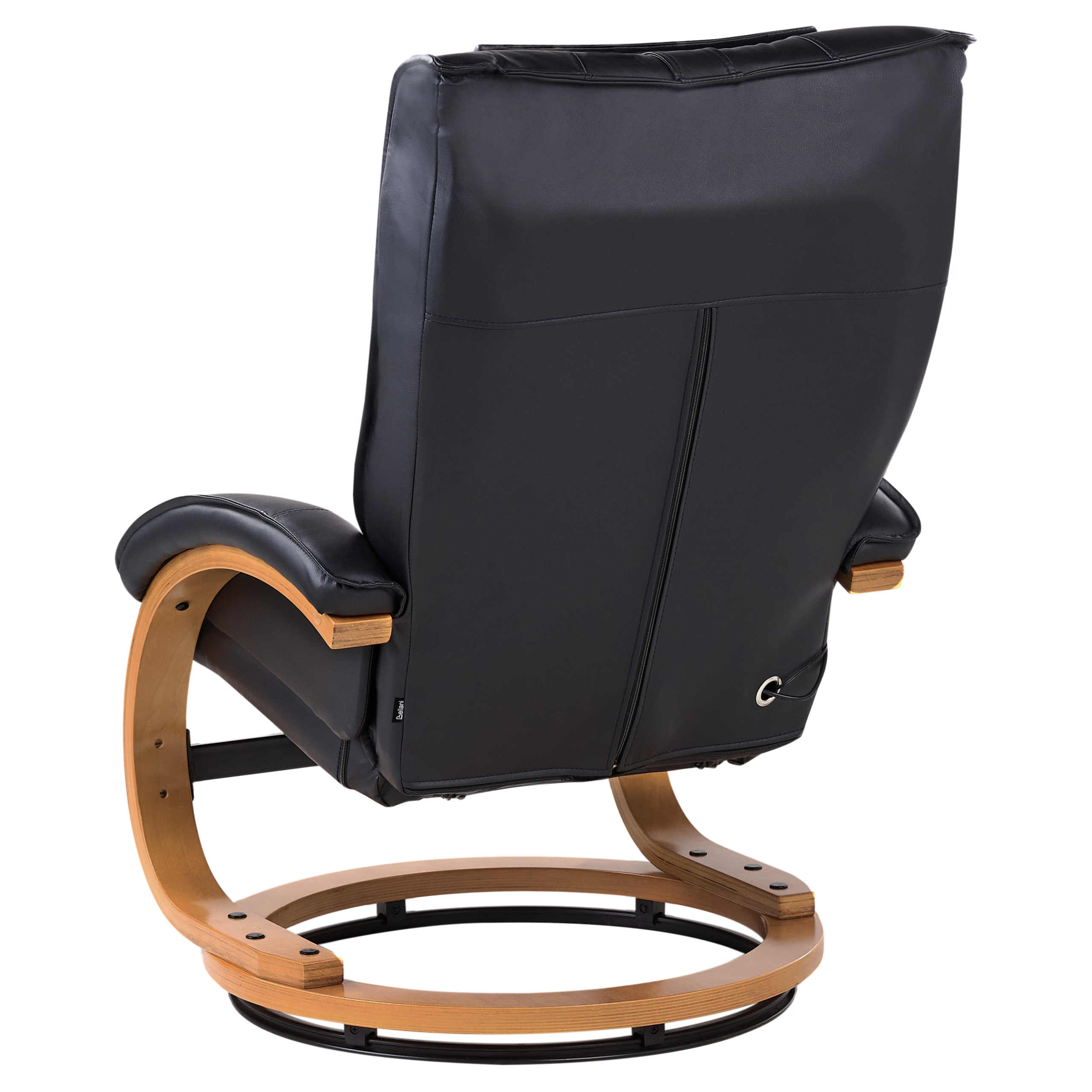 MAJESTIC Massage Chair with Stool Faux Leather Black [7]