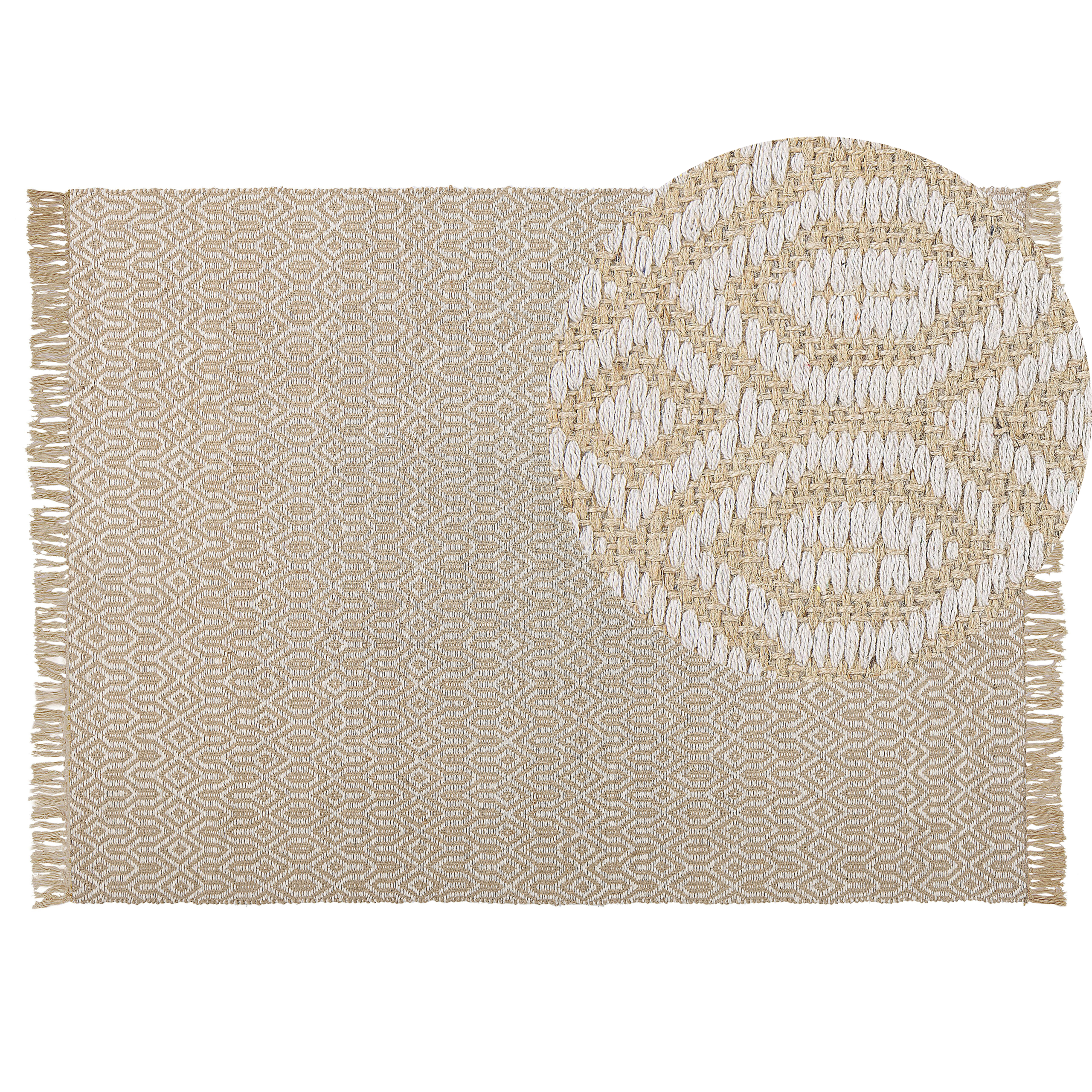 Vloerkleed jute beige 140 x 200 cm POZANTI