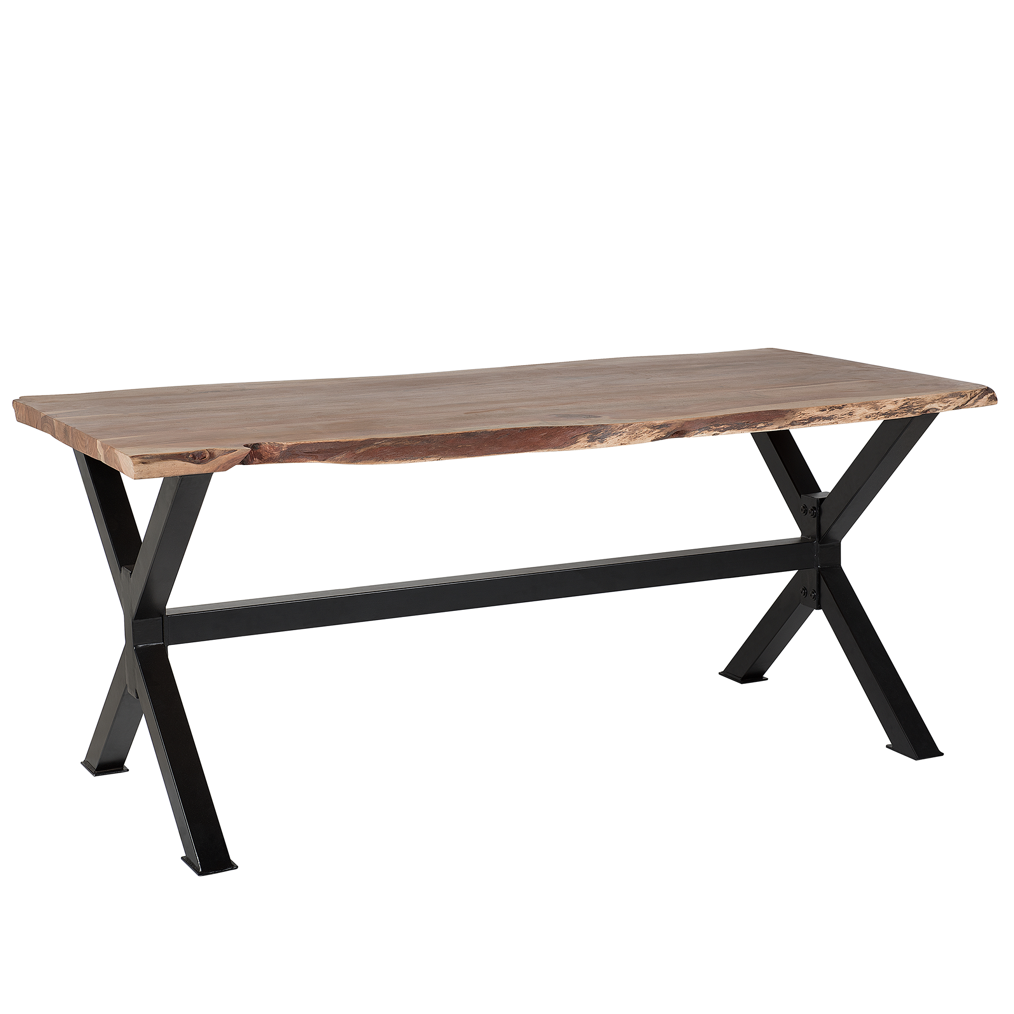 Eettafel acaciahout bruin/zwart 180 x 95 cm VALBO