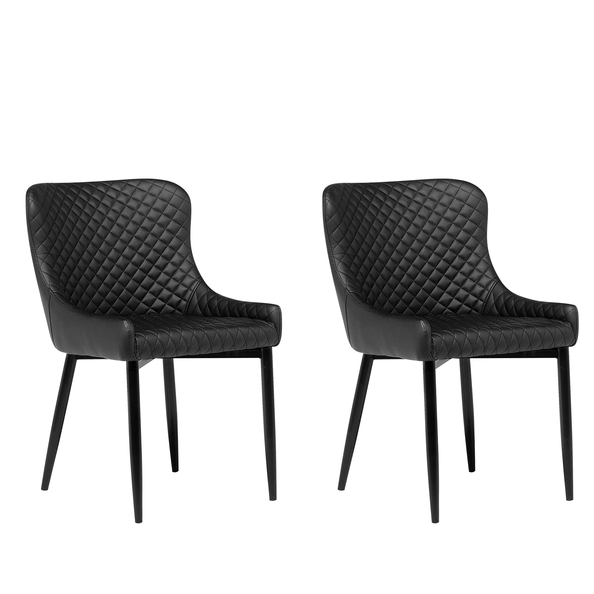 Set van 2 Kunstleer Eetkamerstoel Zwart SOLANO