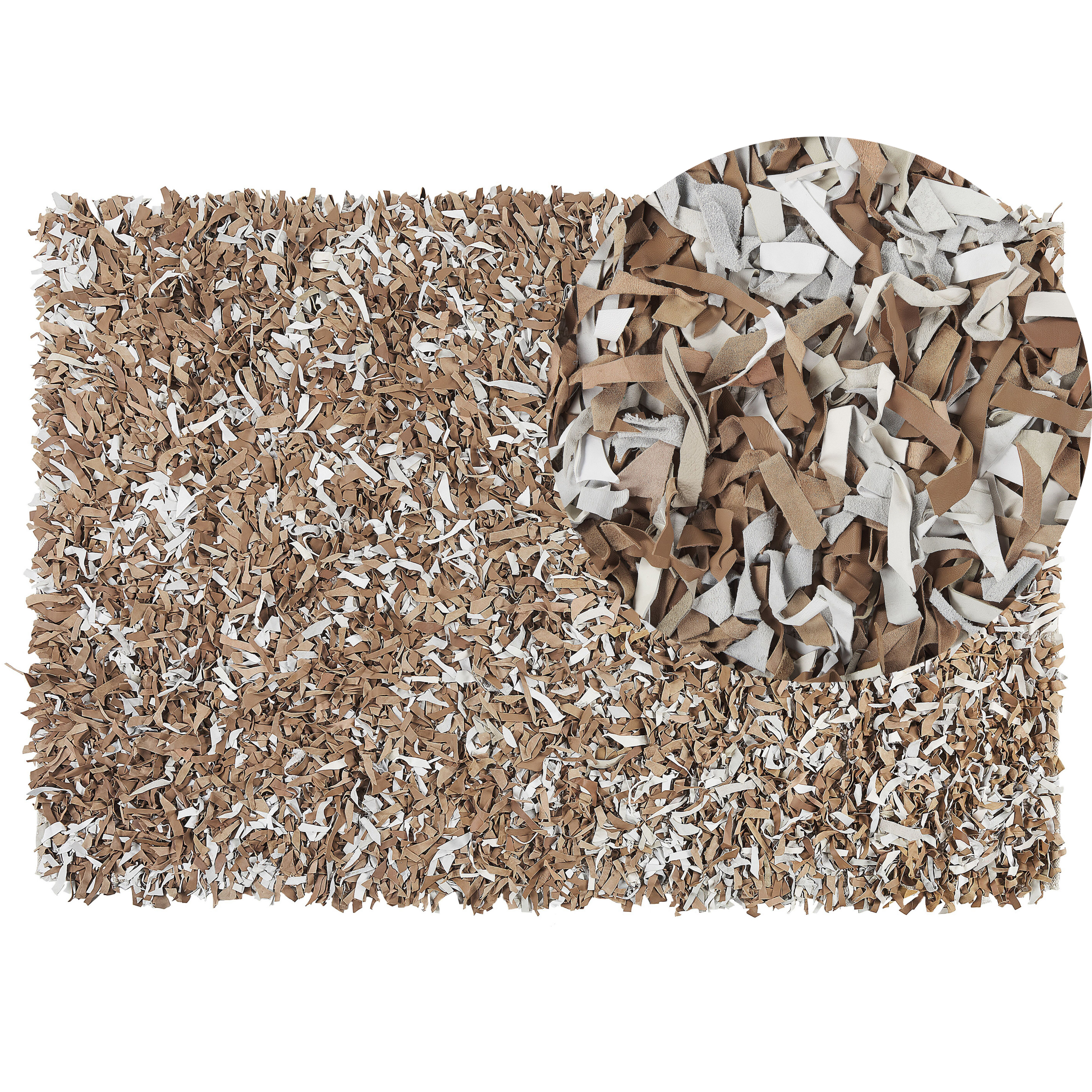 Vloerkleed leer lichtbeige 140 x 200 cm MUT