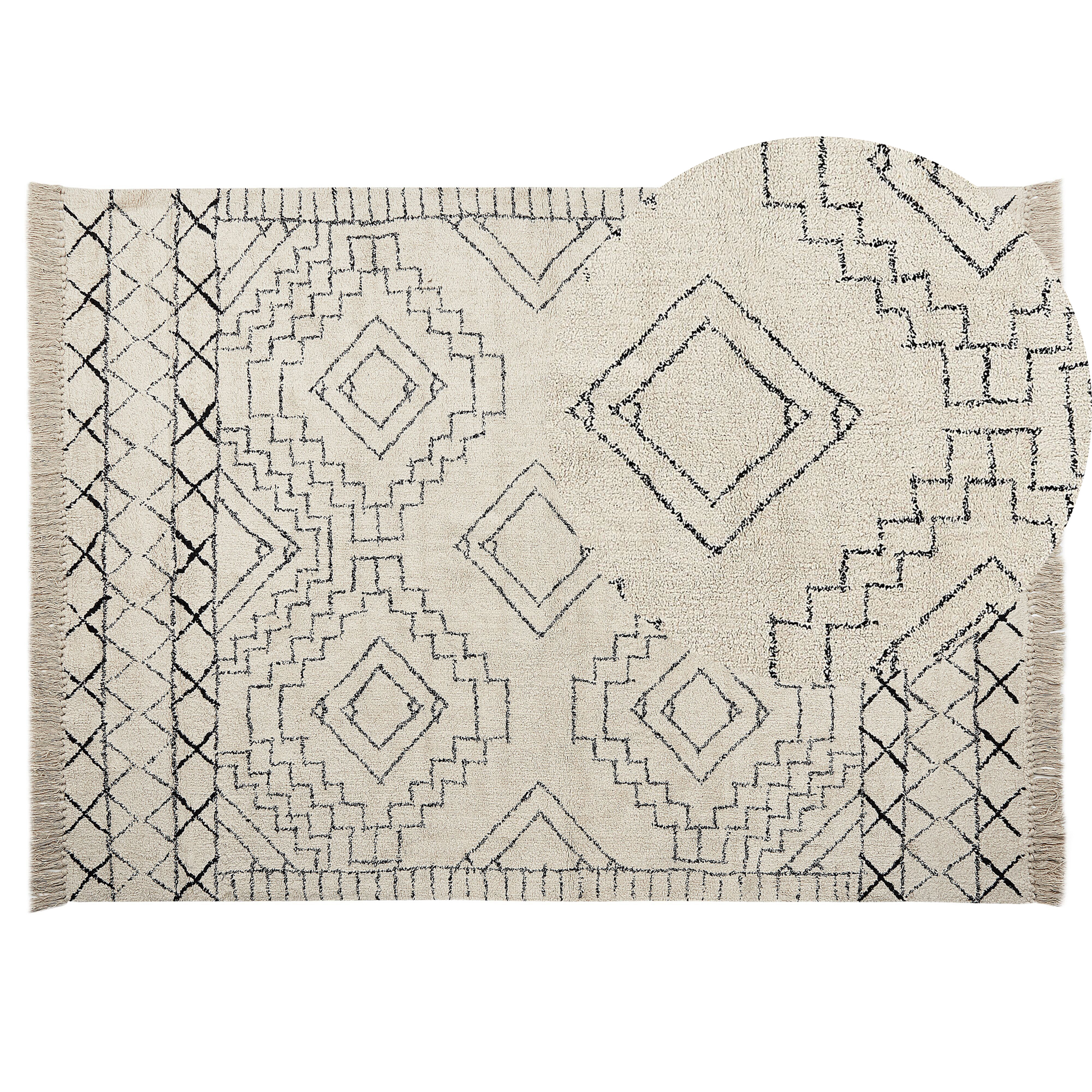 Vloerkleed katoen beige/zwart 140 x 200 cm ZEYNE