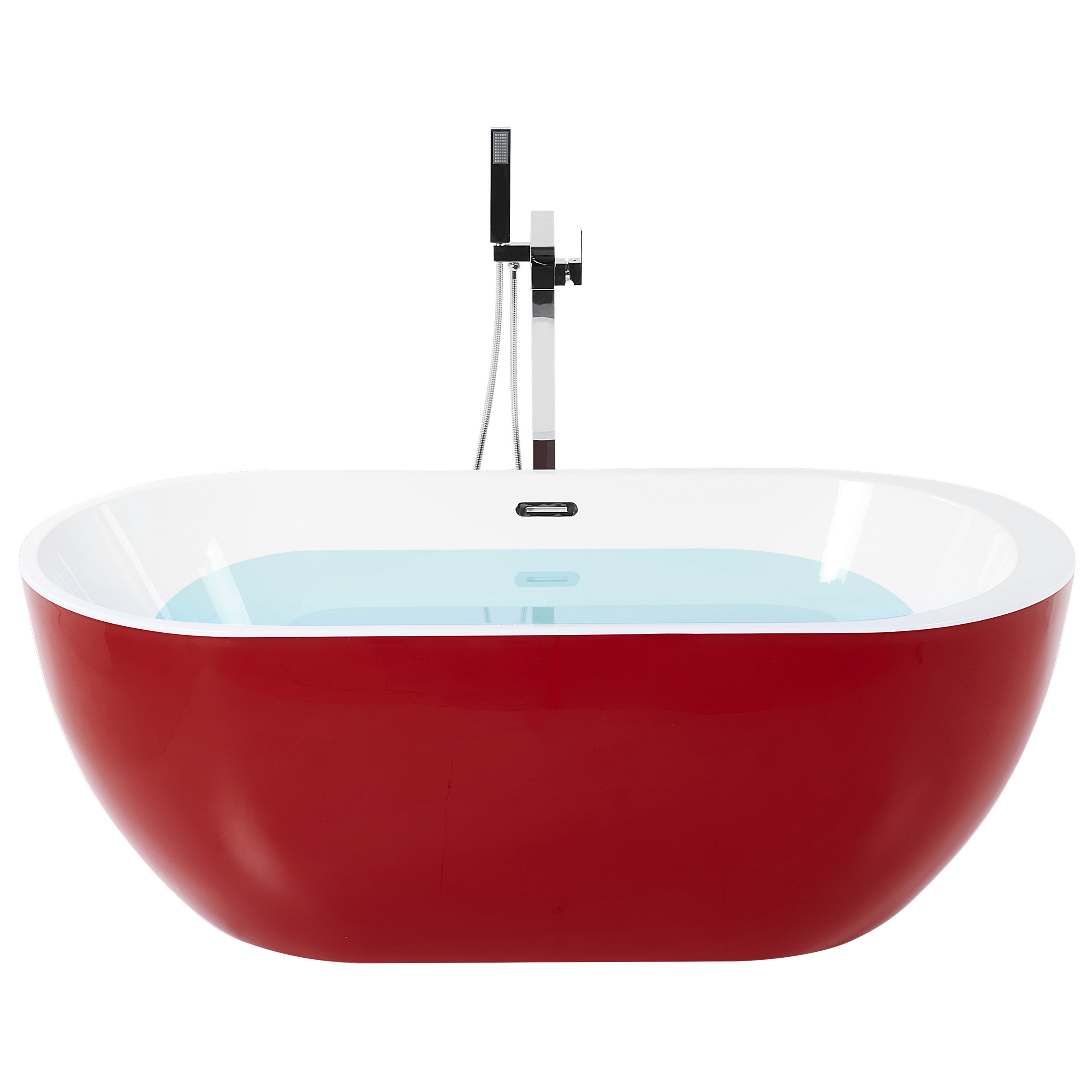 Badkuip vrijstaand rood ovaal 160 x 75 cm NEVIS