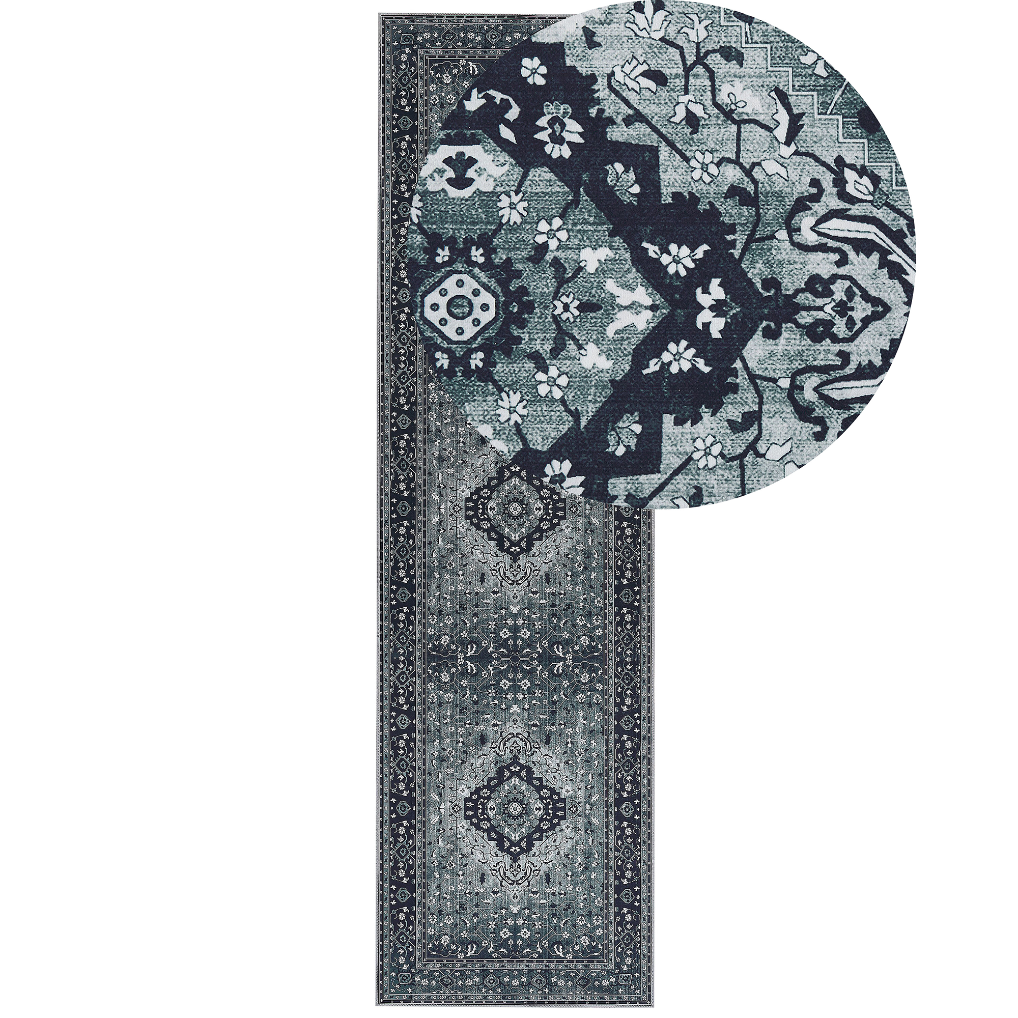 Vloerkleed polyester grijs 80 x 300 cm VADKADAM