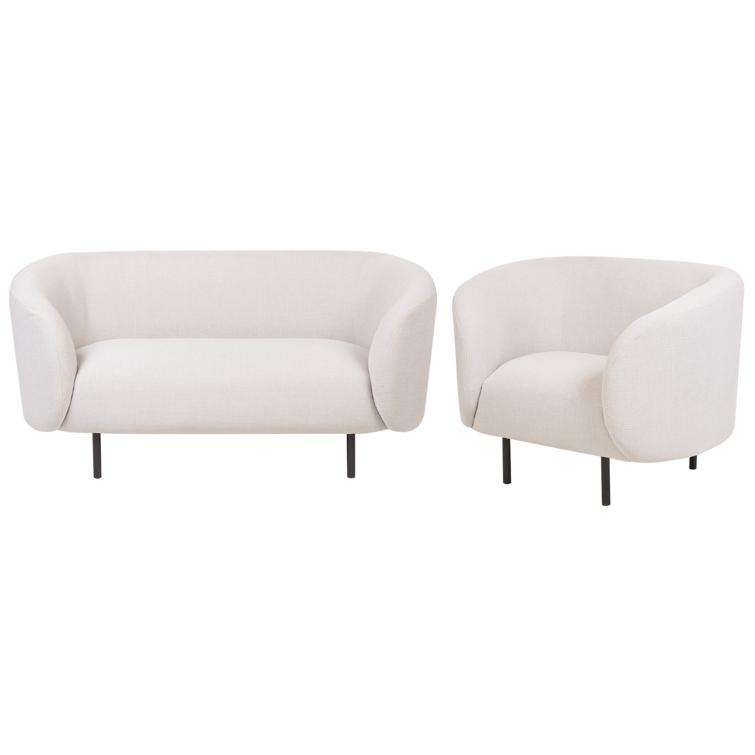 Bankenset stof beige/zwart LOEN